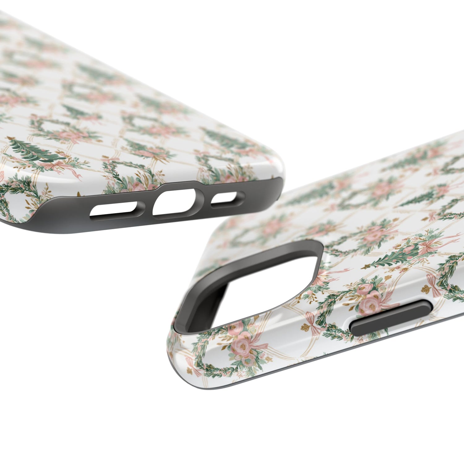 Impact-Resistant Phone Case - Festive Floral Design, Impact-Resistant, iPhone, Samsung