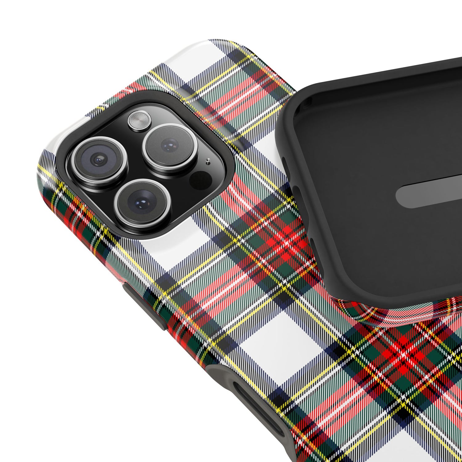 Christmas Holiday Tartan Plaid Impact-Resistant Phone Case, iPhone, Samsung