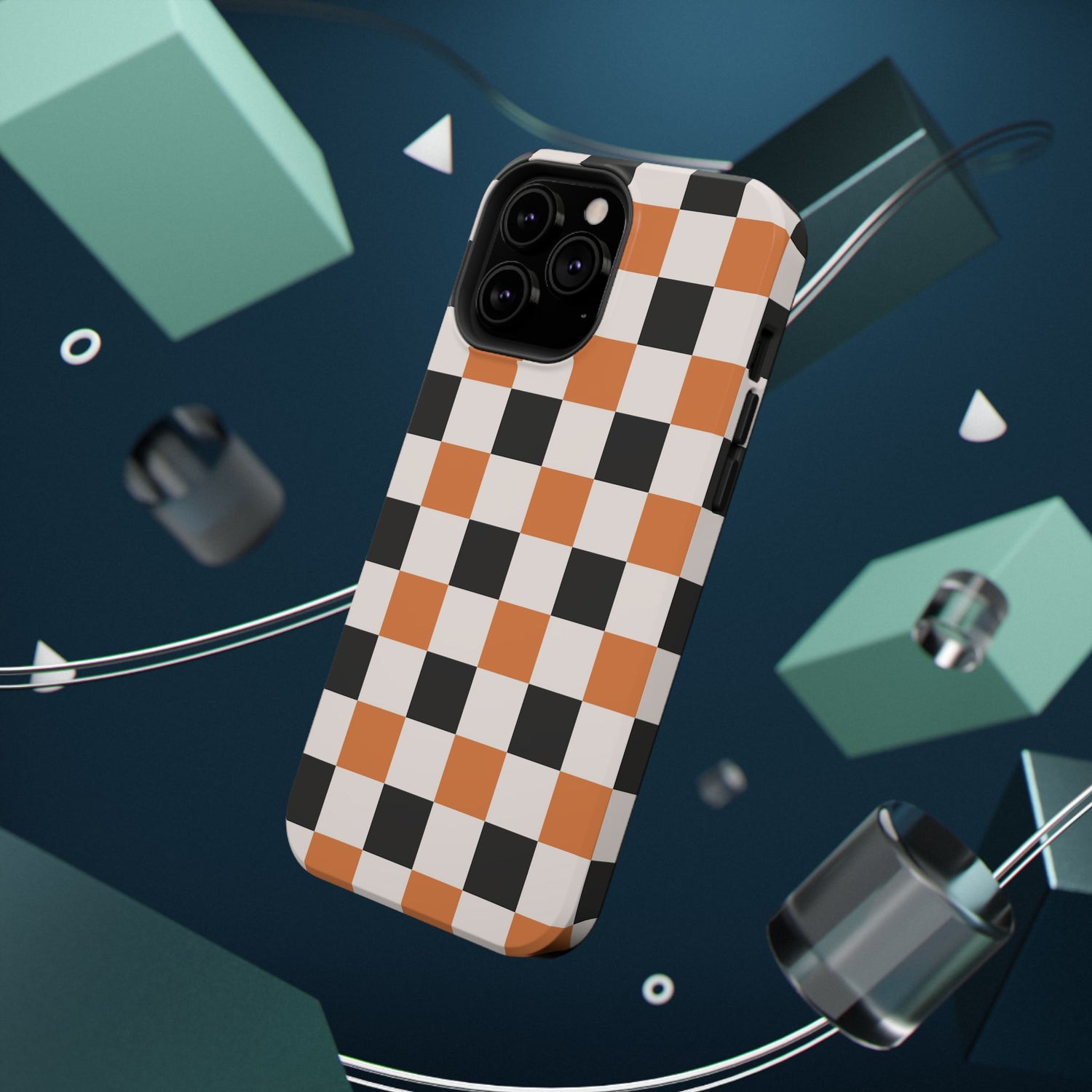 Trendy Halloween Checkerboard Phone Case | Impact-Resistant, iPhone, Samsung