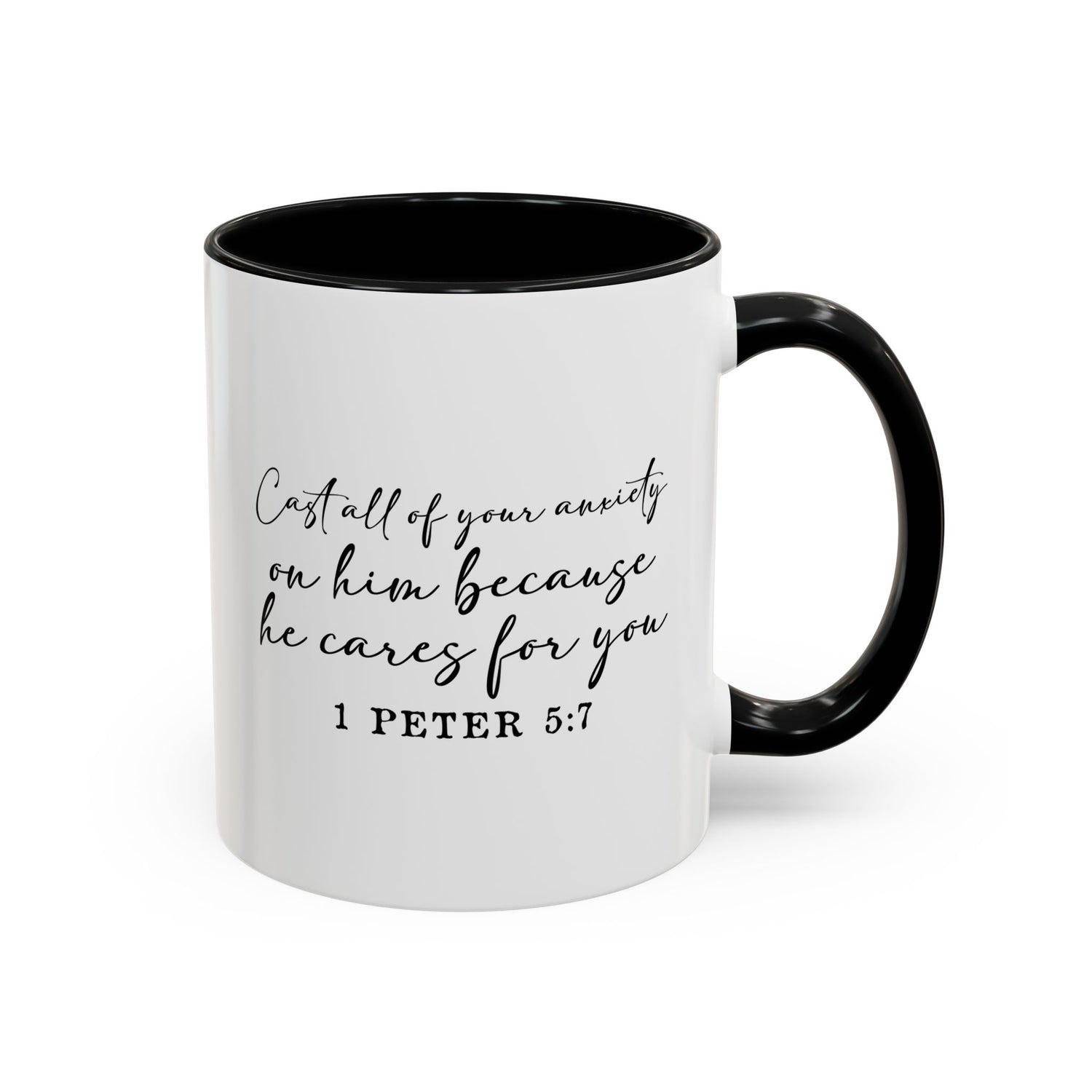 Coffee Mug: Scripture 1 Peter 5:7