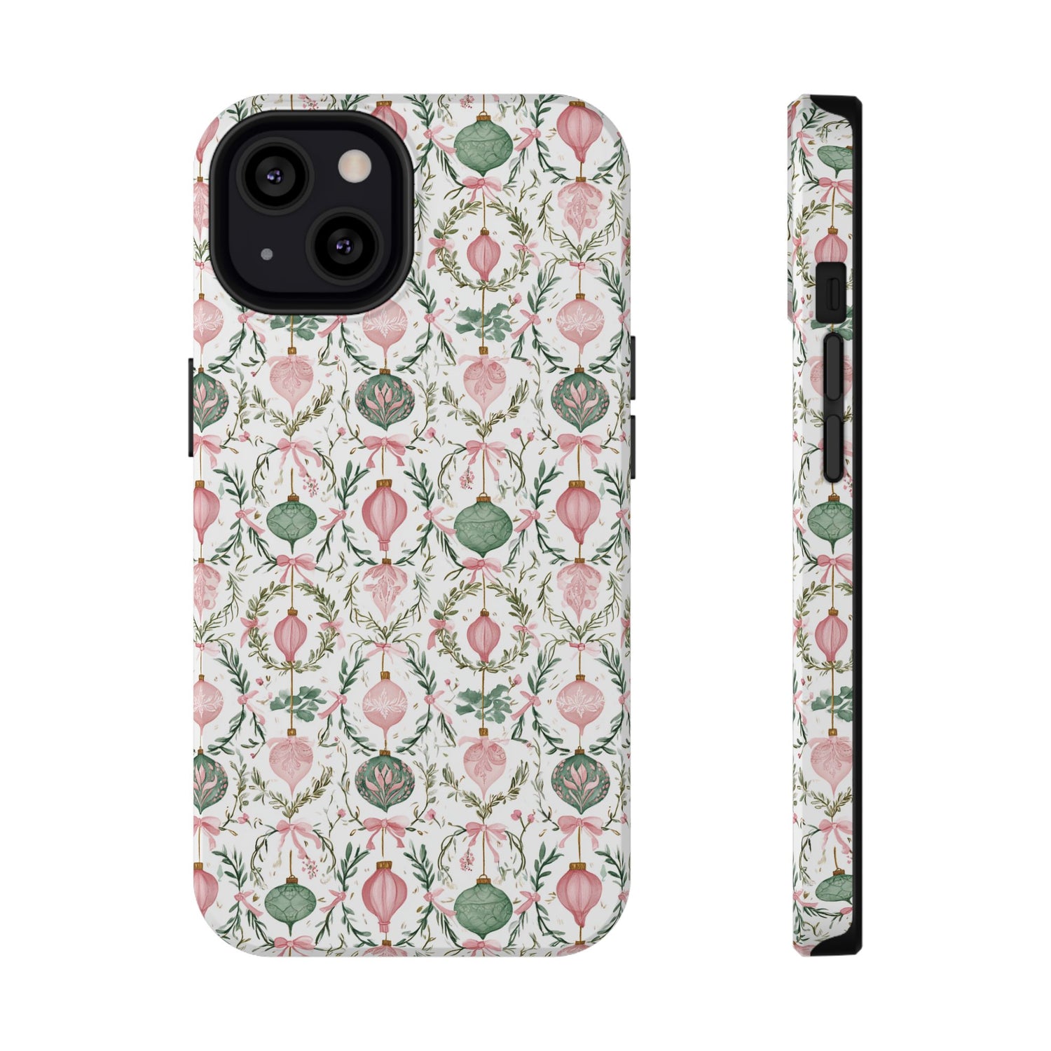 Phone case with floral and decorative pattern on a white background