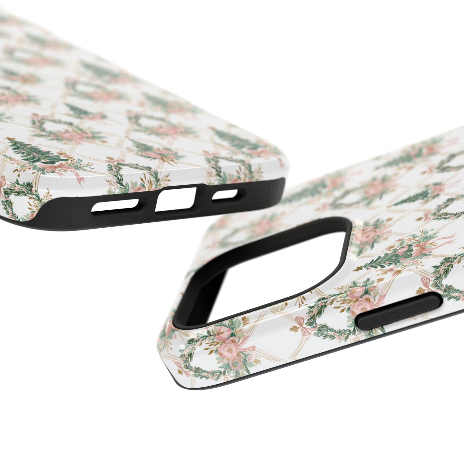 Impact-Resistant Phone Case - Festive Floral Design, Impact-Resistant, iPhone, Samsung