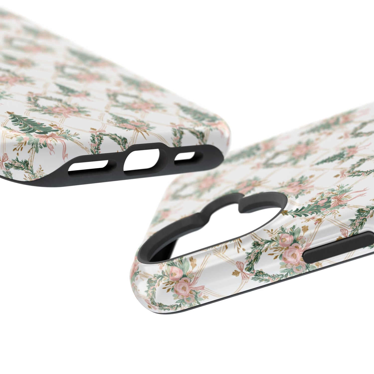 Impact-Resistant Phone Case - Festive Floral Design, Impact-Resistant, iPhone, Samsung