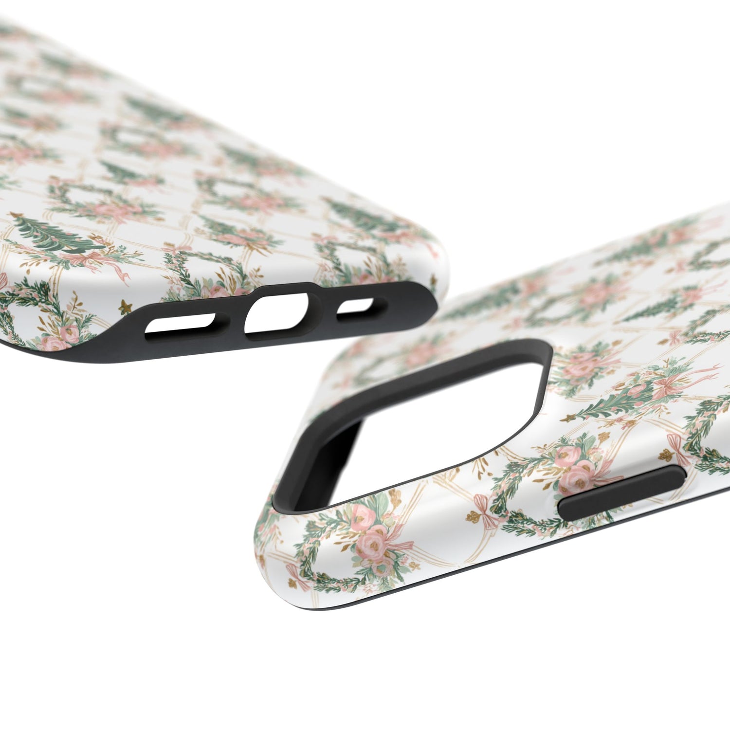 Impact-Resistant Phone Case - Festive Floral Design, Impact-Resistant, iPhone, Samsung