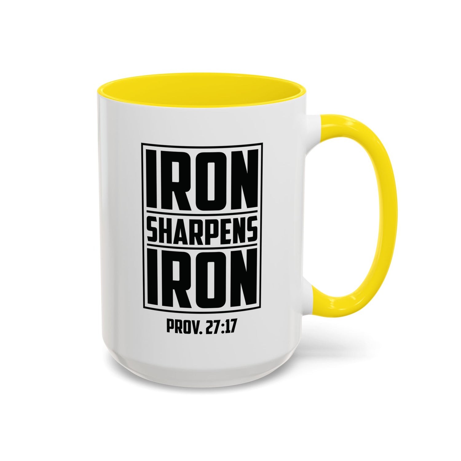 Iron Sharpens Iron Coffee Mug - Inspirational Gift for Friends, Motivational Mug, Proverbs 27:17, Home Office Coffee Cup, Encouragement Mug