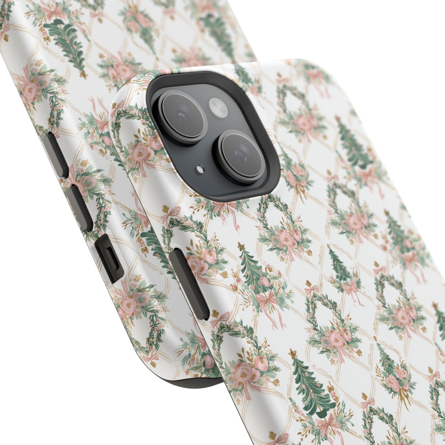 Impact-Resistant Phone Case - Festive Floral Design, Impact-Resistant, iPhone, Samsung