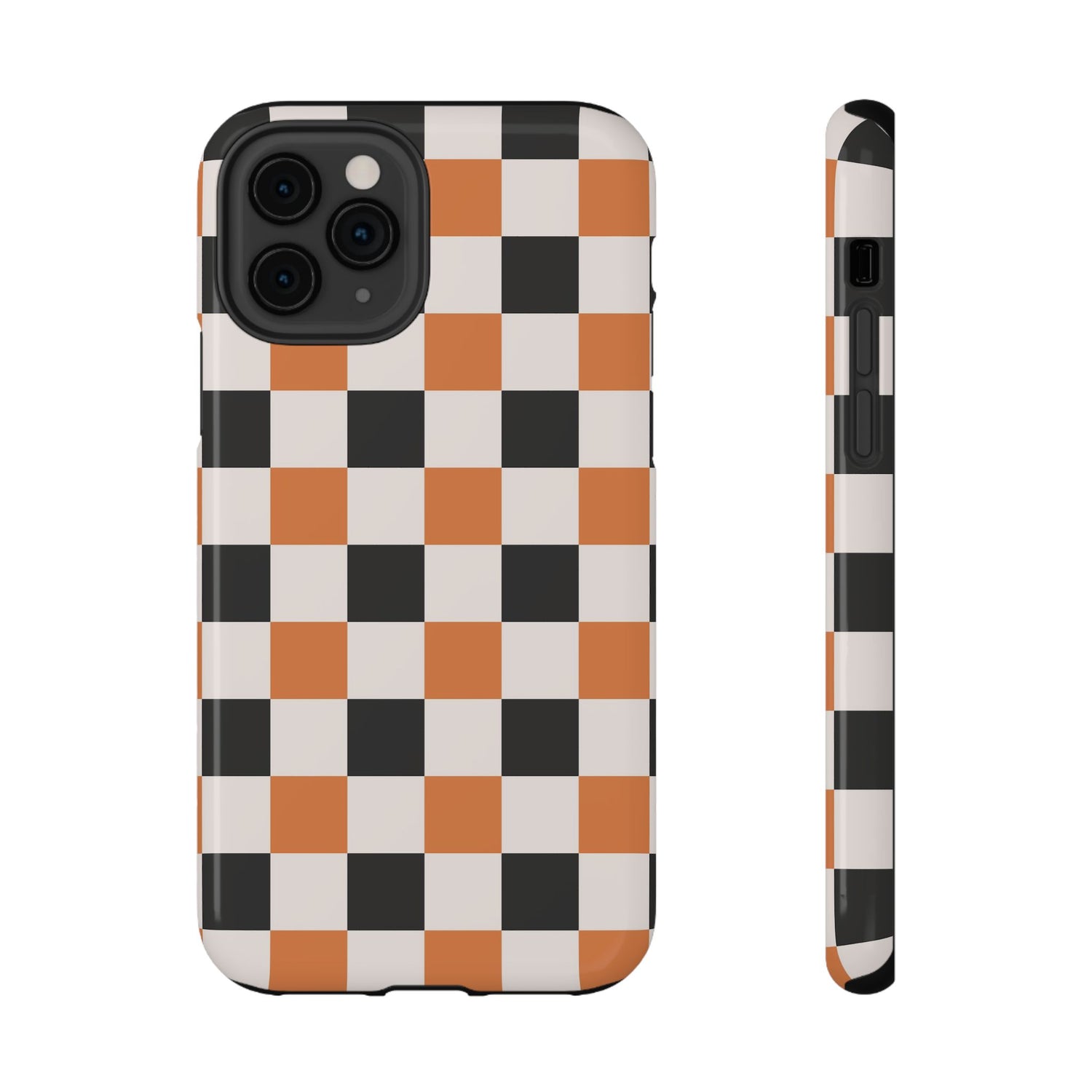 Trendy Halloween Checkerboard Phone Case | Impact-Resistant, iPhone, Samsung