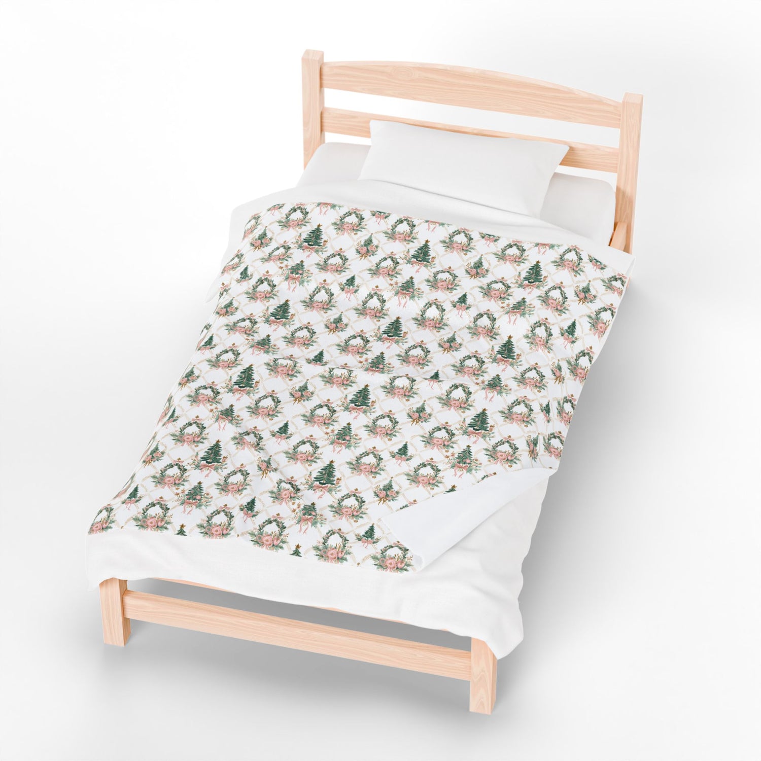 Elegant Christmas Trees Velveteen Plush Blanket