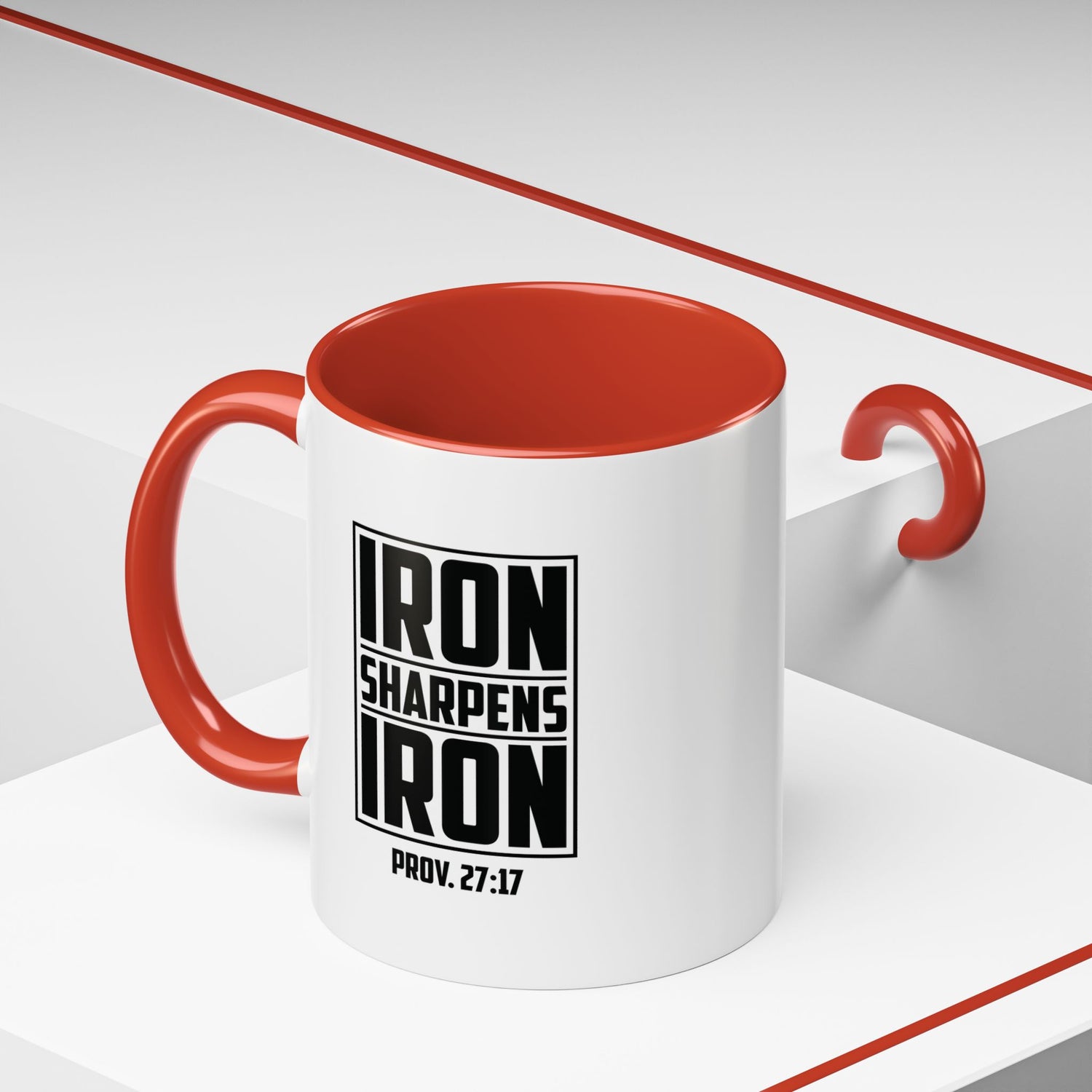 Iron Sharpens Iron Coffee Mug - Inspirational Gift for Friends, Motivational Mug, Proverbs 27:17, Home Office Coffee Cup, Encouragement Mug