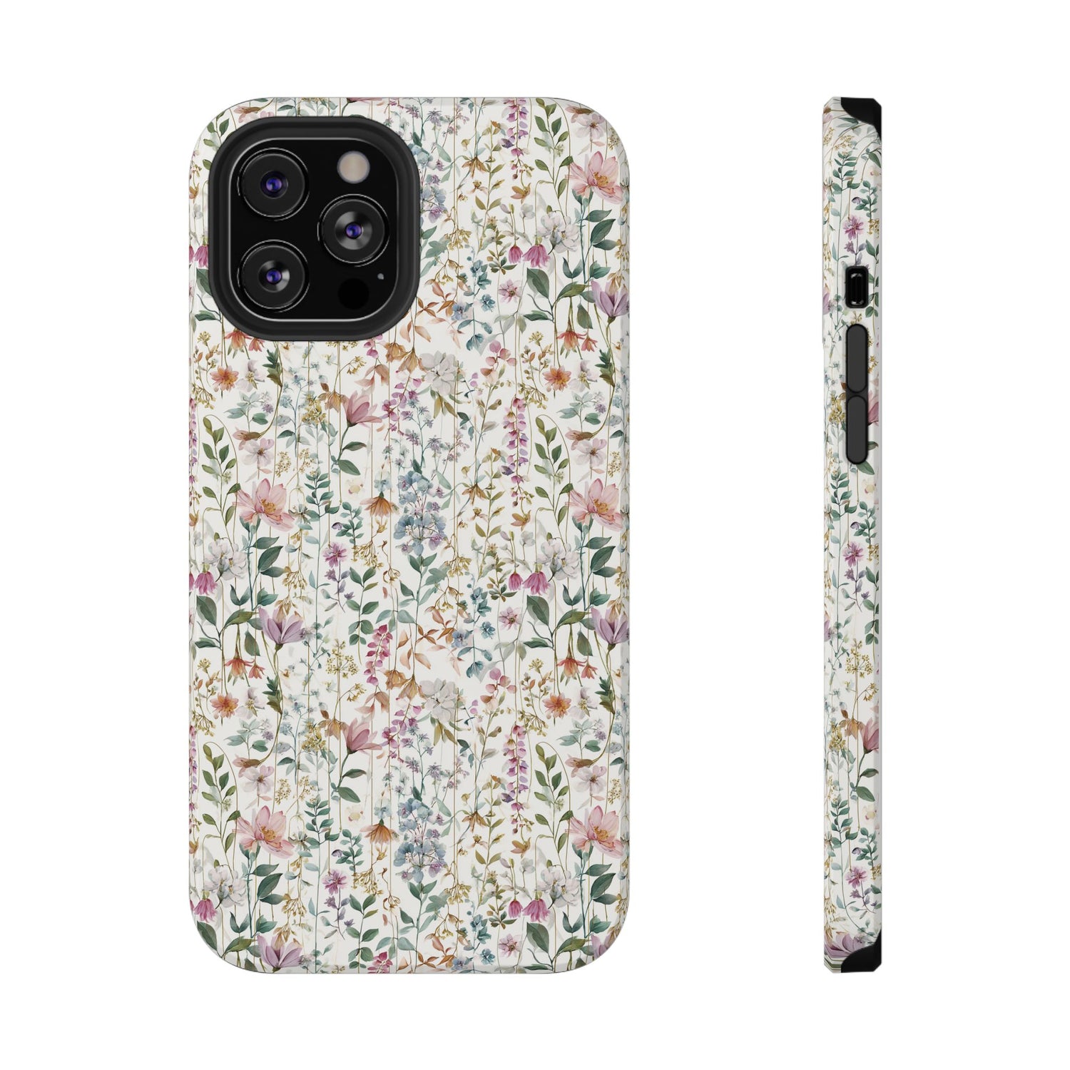 Floral Impact-Resistant Phone Case, iPhone, Samsung