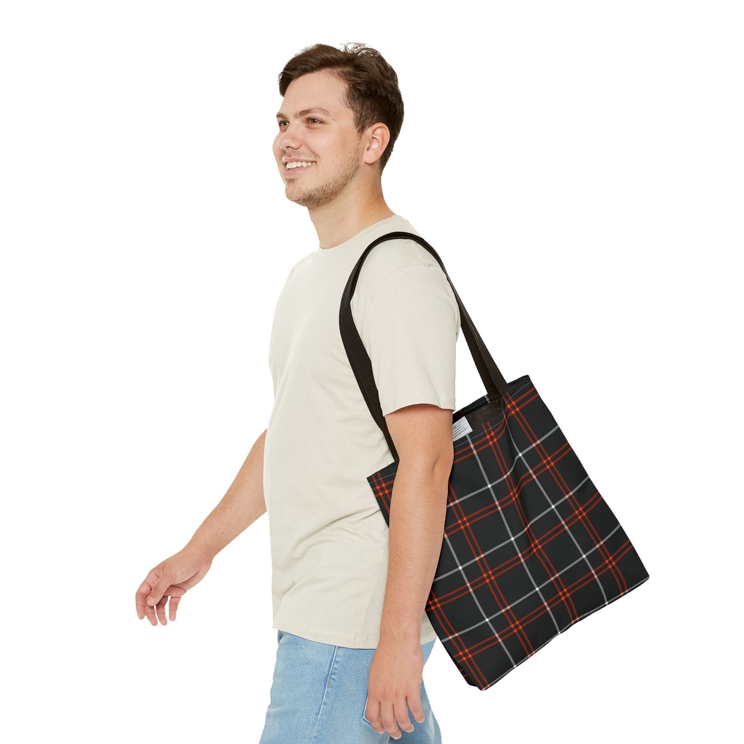 Tote Bag Fall Black Plaid
