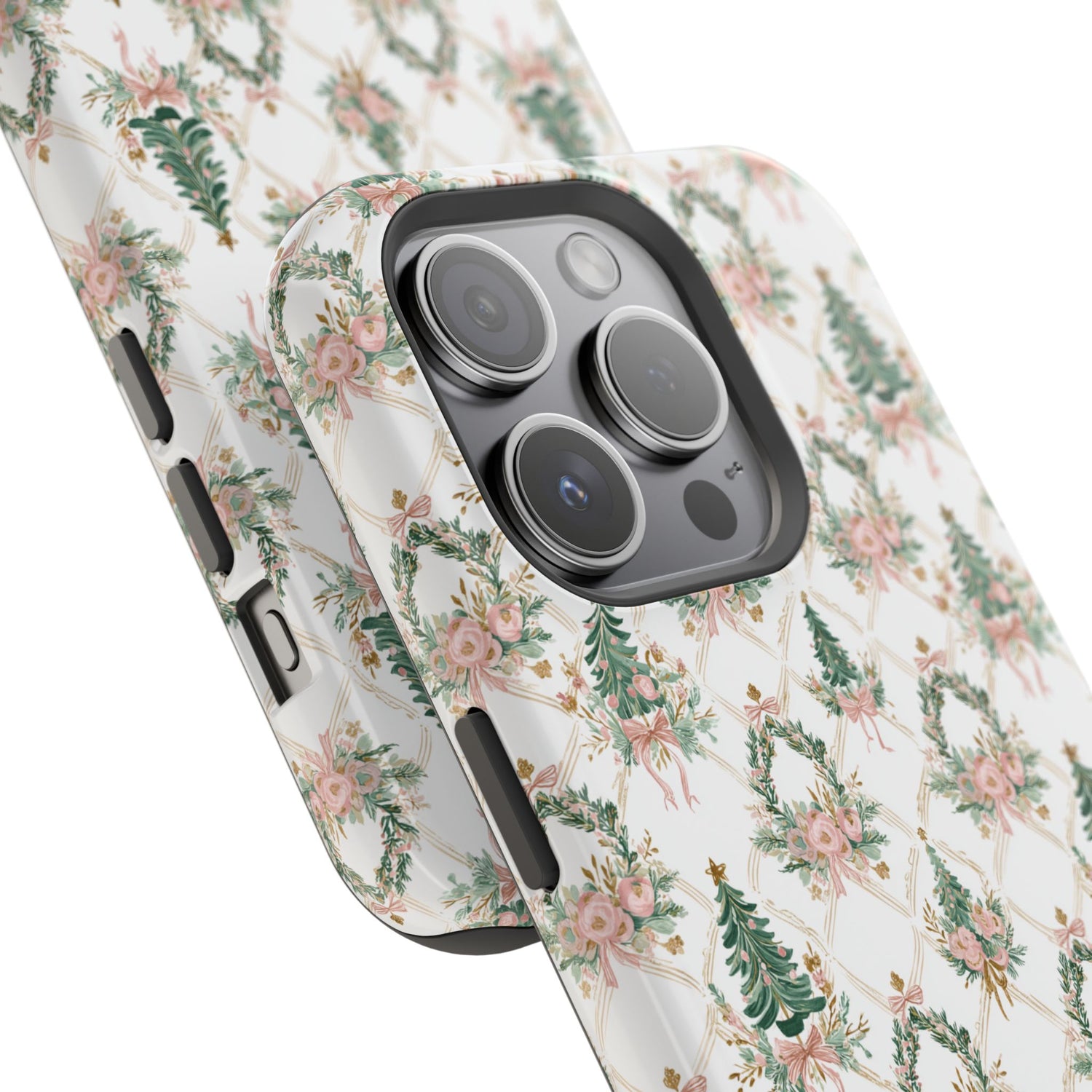 Impact-Resistant Phone Case - Festive Floral Design, Impact-Resistant, iPhone, Samsung