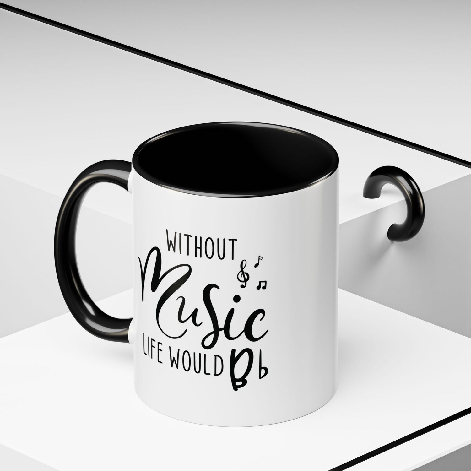 Music Lover Mug/Without Music/Accent Coffee Mug (11, 15oz)/Double-sided Mug/Music Quote Mug/Gifts for him/her/Music Teacher