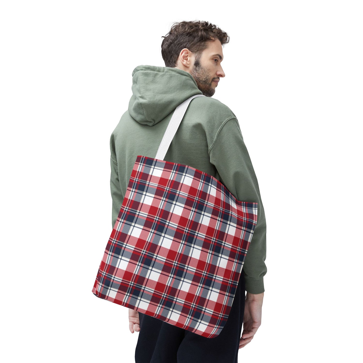 4th of July Plaid Tote Bag