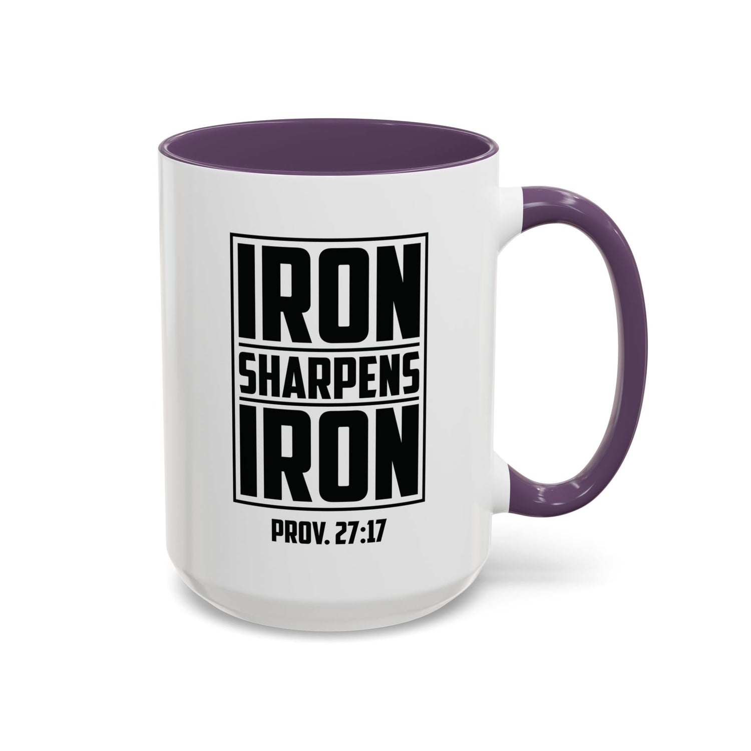 Iron Sharpens Iron Coffee Mug - Inspirational Gift for Friends, Motivational Mug, Proverbs 27:17, Home Office Coffee Cup, Encouragement Mug