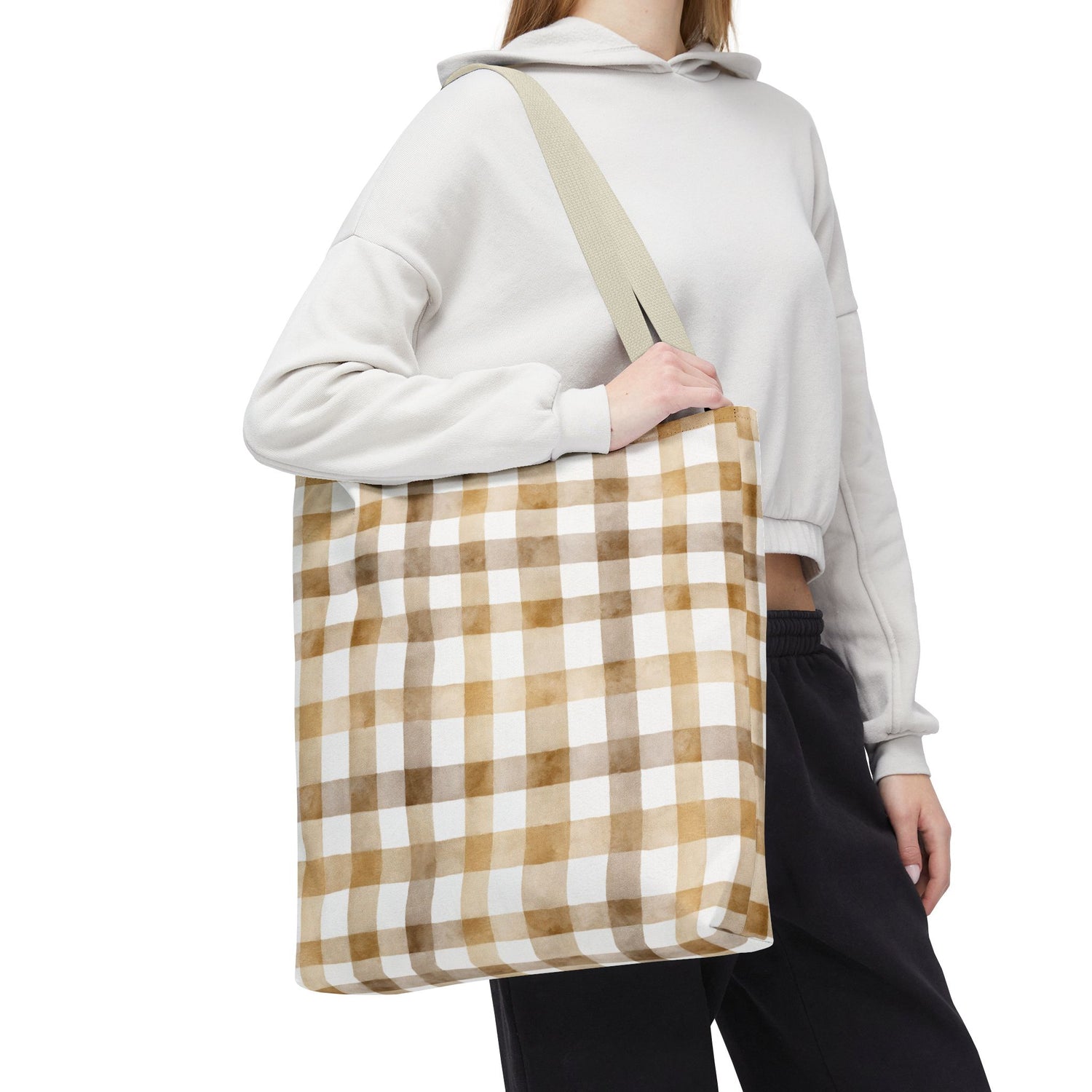 Chic Gingham Fall Tote Bag