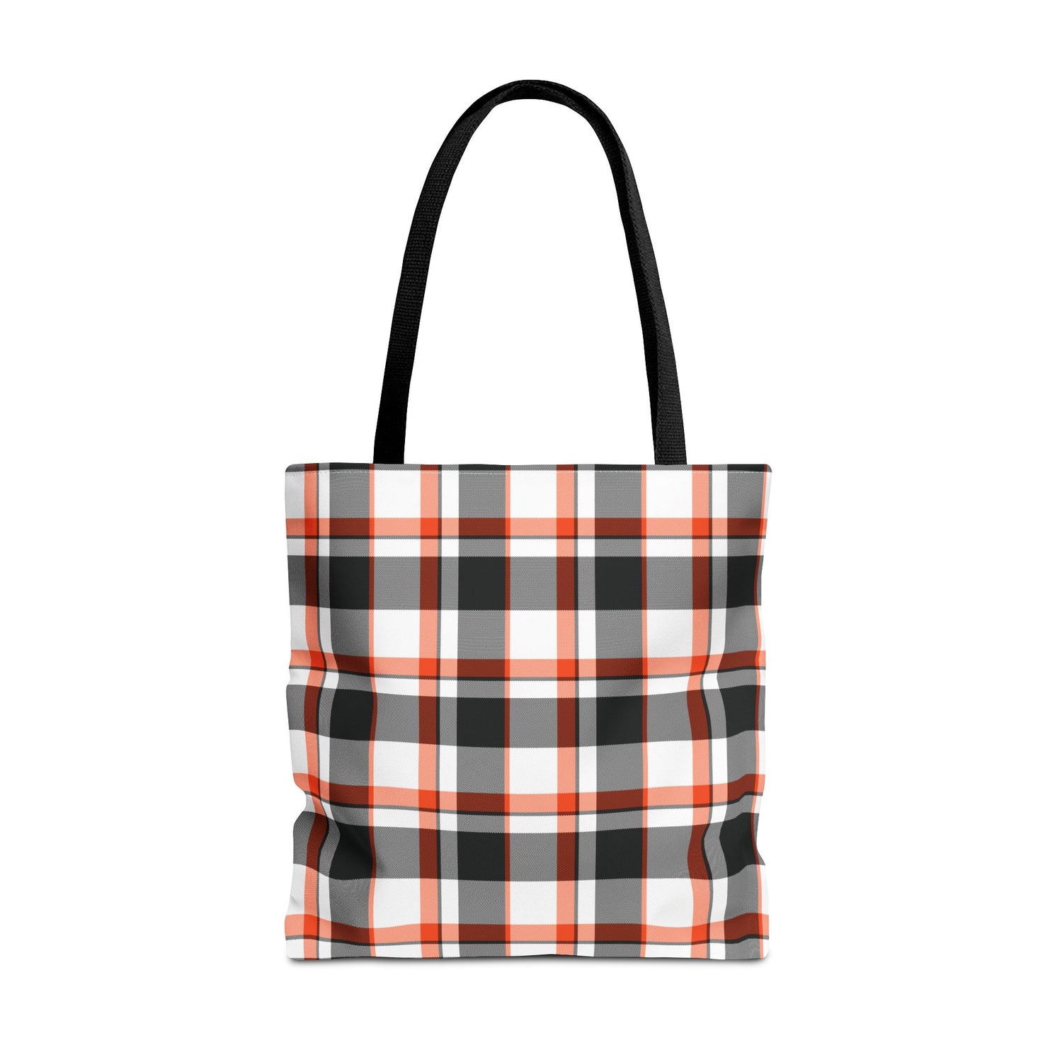 Fall Plaid Black Orange Tote Bag