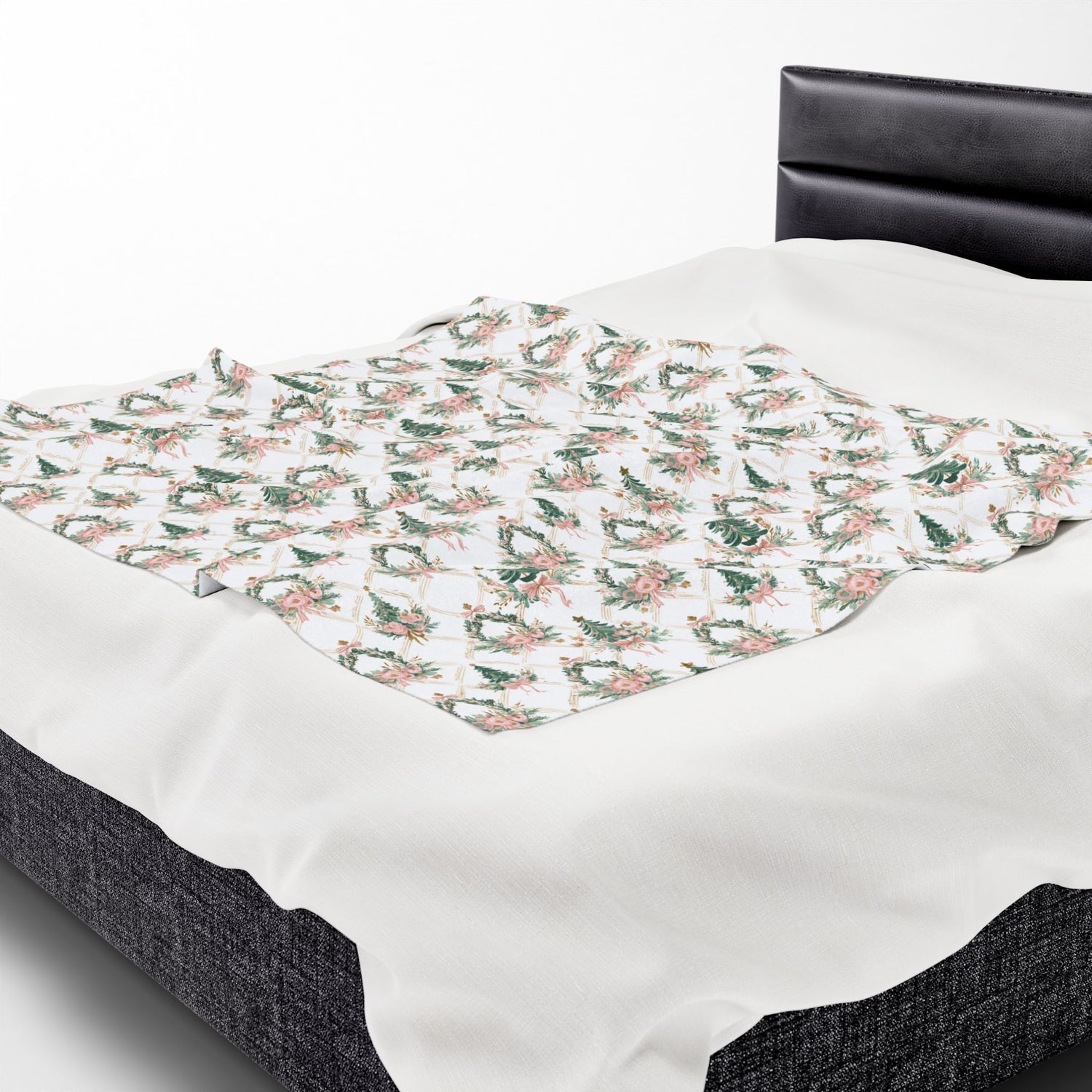 Elegant Christmas Trees Velveteen Plush Blanket