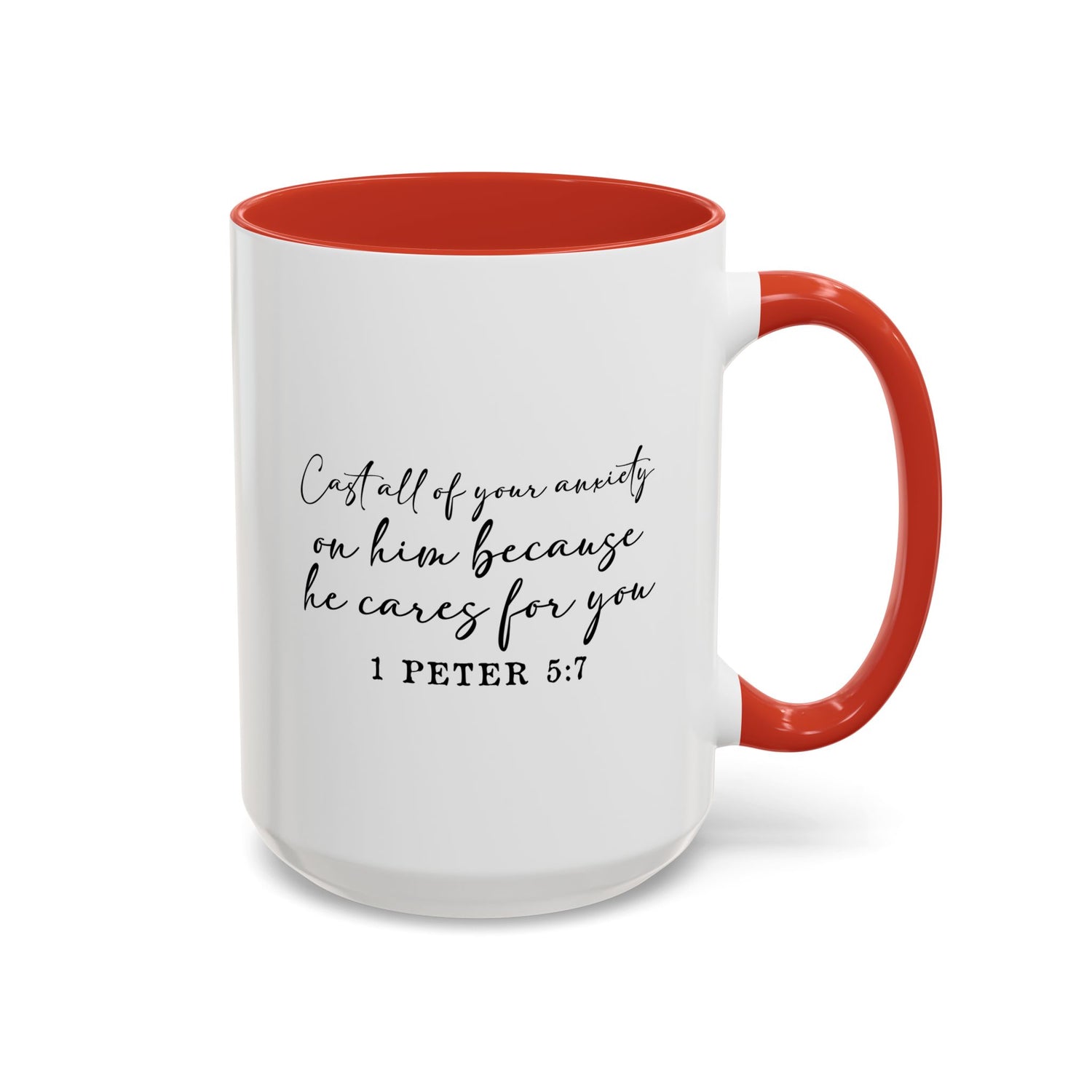 Coffee Mug: Scripture 1 Peter 5:7