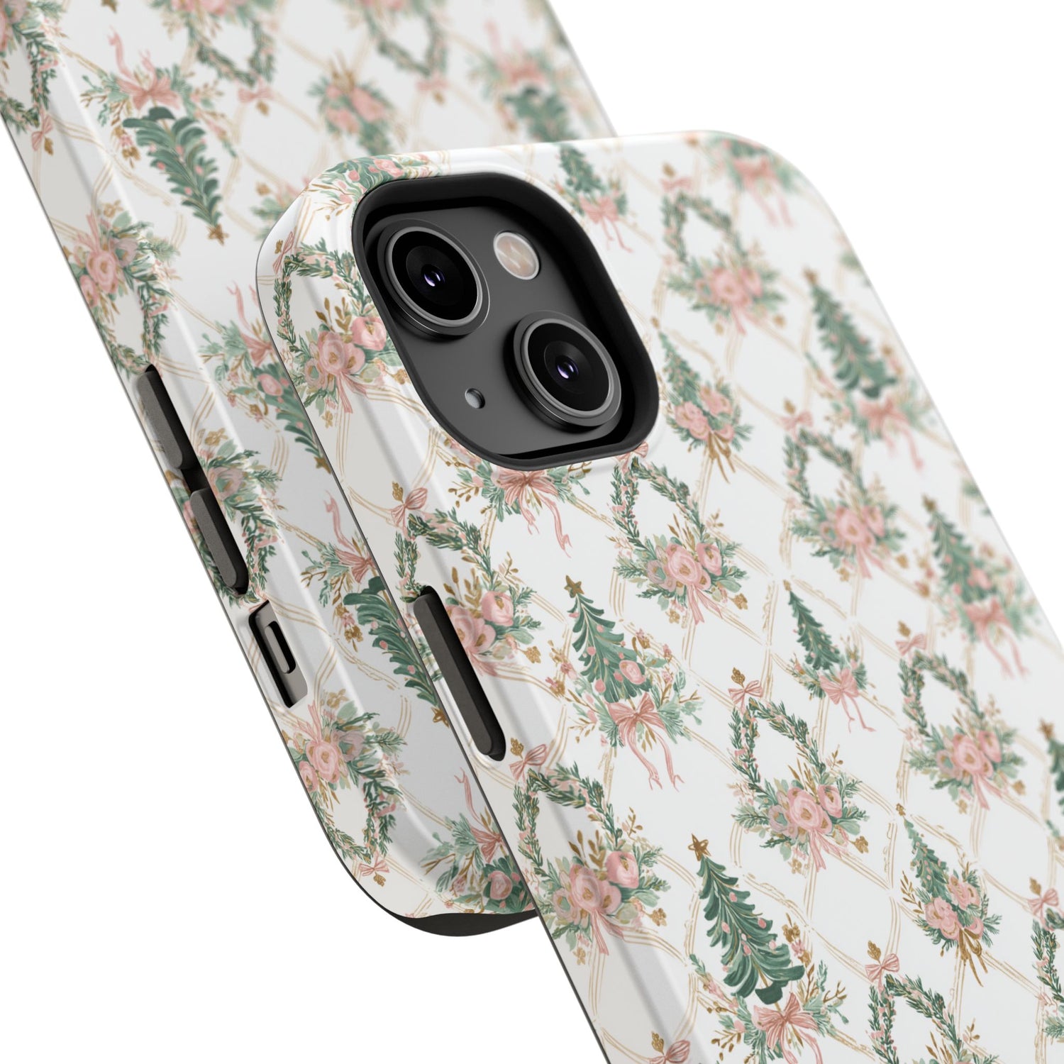 Impact-Resistant Phone Case - Festive Floral Design, Impact-Resistant, iPhone, Samsung