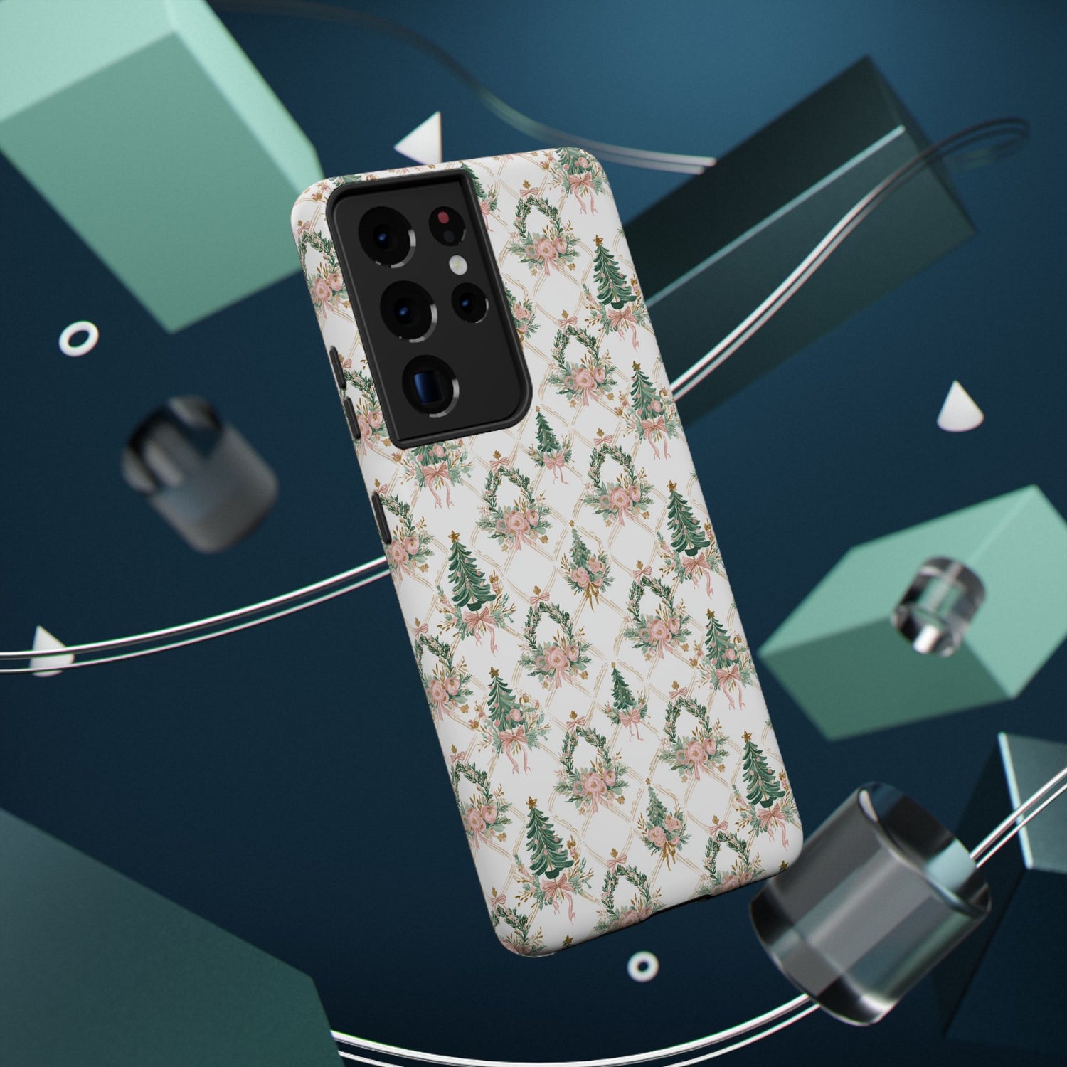 Impact-Resistant Phone Case - Festive Floral Design, Impact-Resistant, iPhone, Samsung