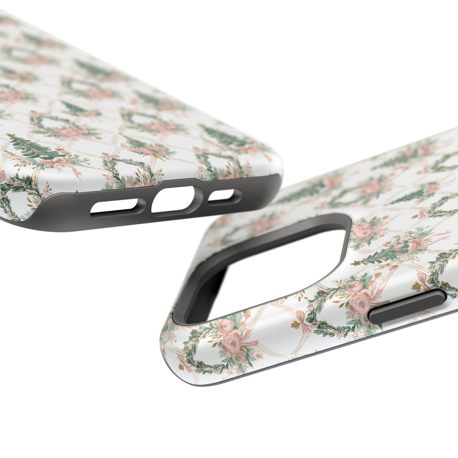 Impact-Resistant Phone Case - Festive Floral Design, Impact-Resistant, iPhone, Samsung