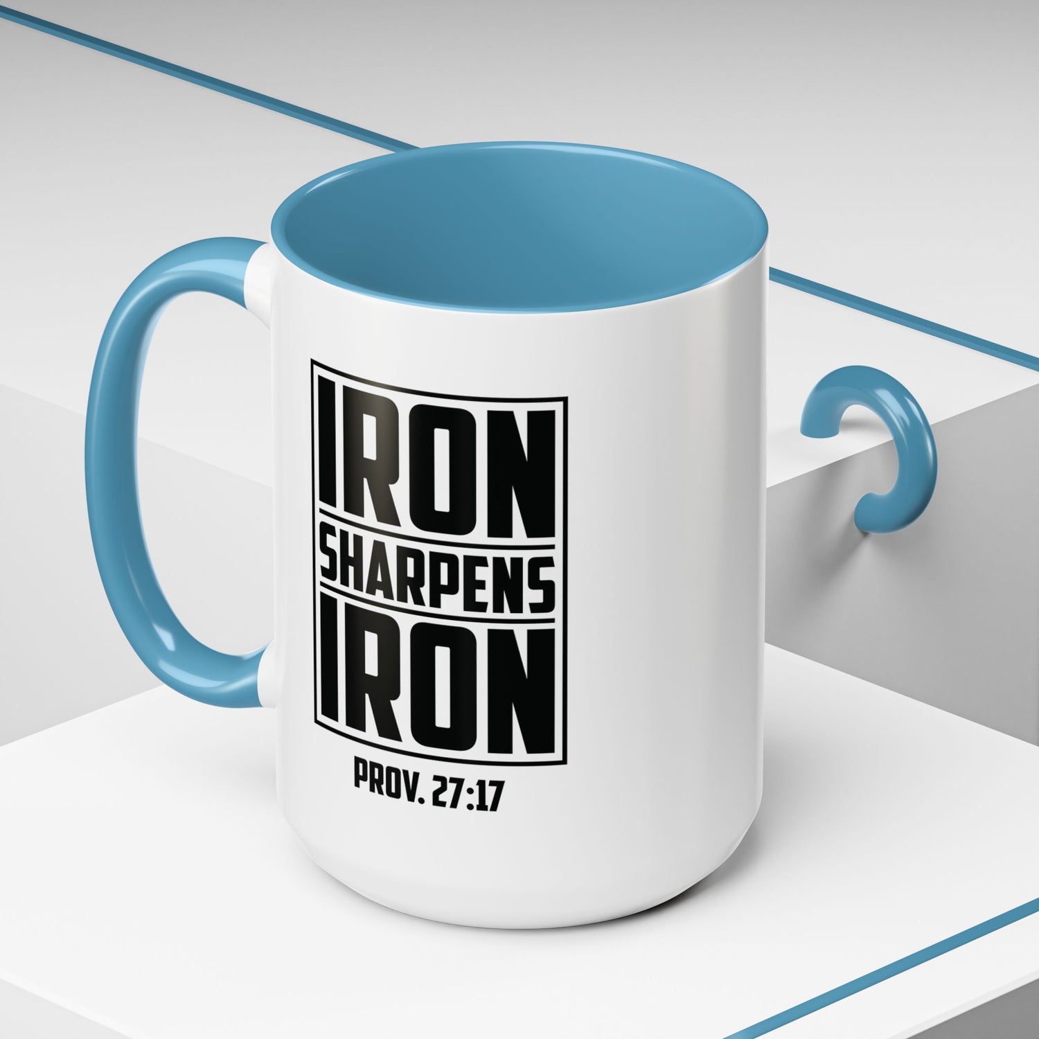 Iron Sharpens Iron Coffee Mug - Inspirational Gift for Friends, Motivational Mug, Proverbs 27:17, Home Office Coffee Cup, Encouragement Mug