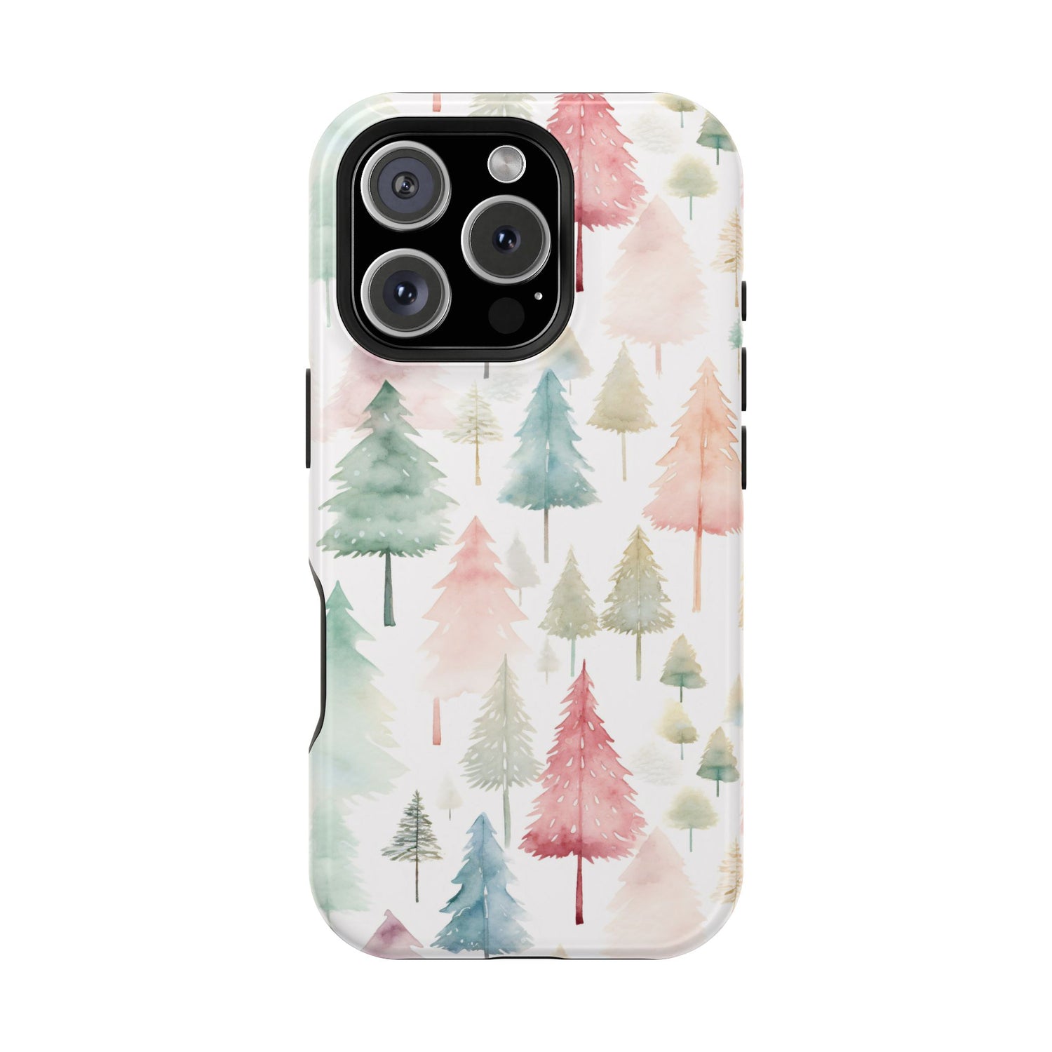 Watercolor Christmas Trees Impact-Resistant Phone Case, iPhone, Samsung