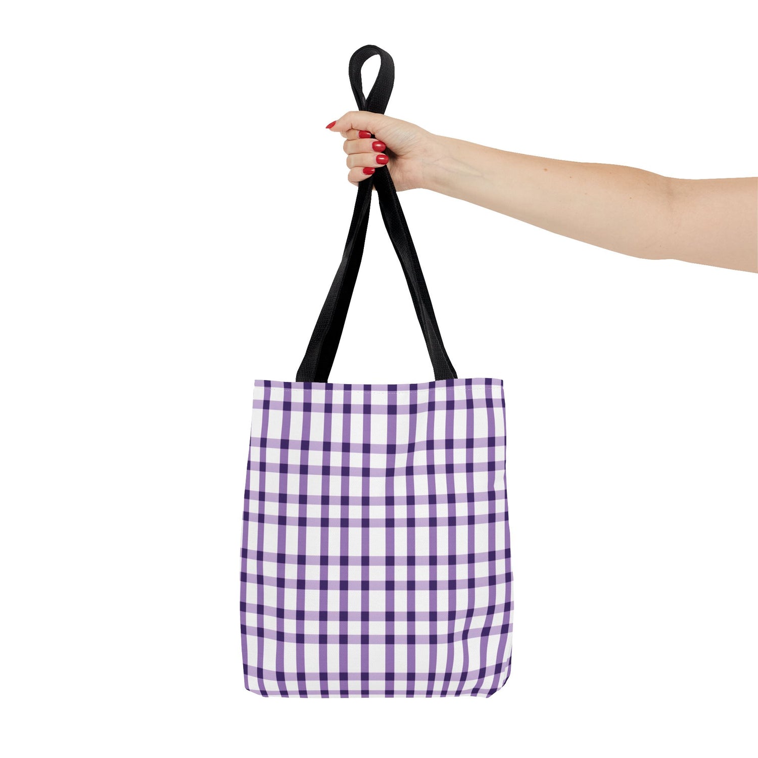 Purple Plaid Tote Bag
