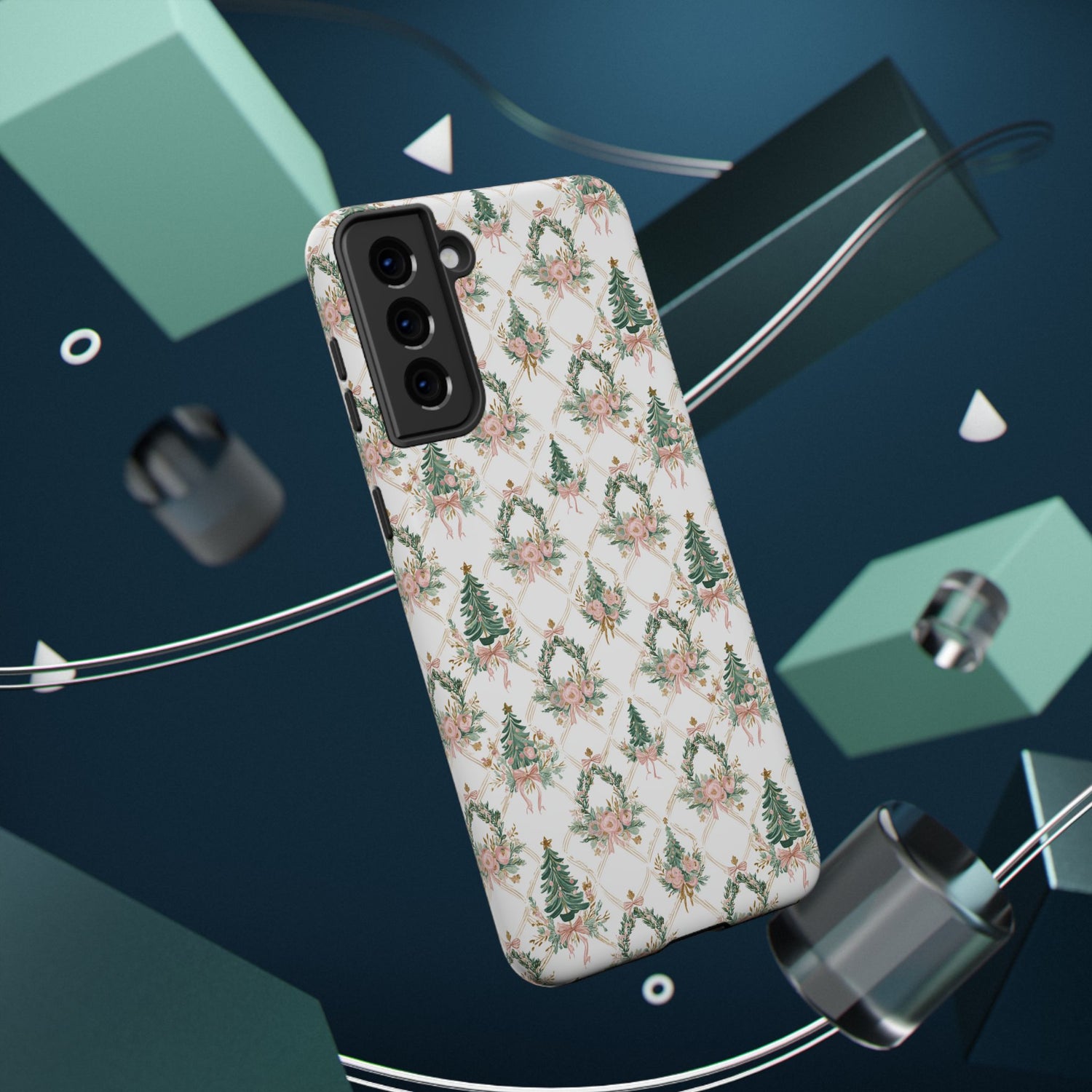 Impact-Resistant Phone Case - Festive Floral Design, Impact-Resistant, iPhone, Samsung