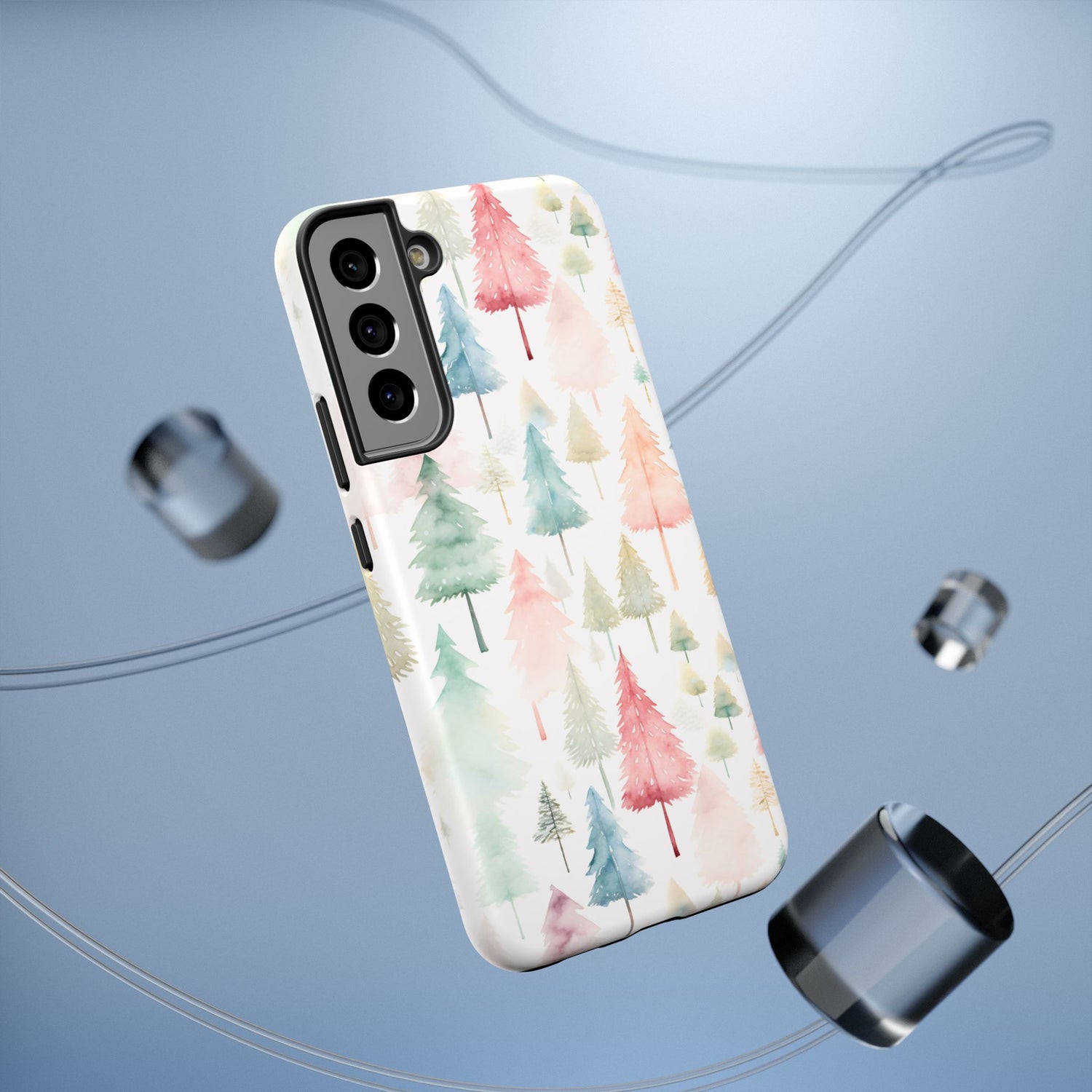 Watercolor Christmas Trees Impact-Resistant Phone Case, iPhone, Samsung