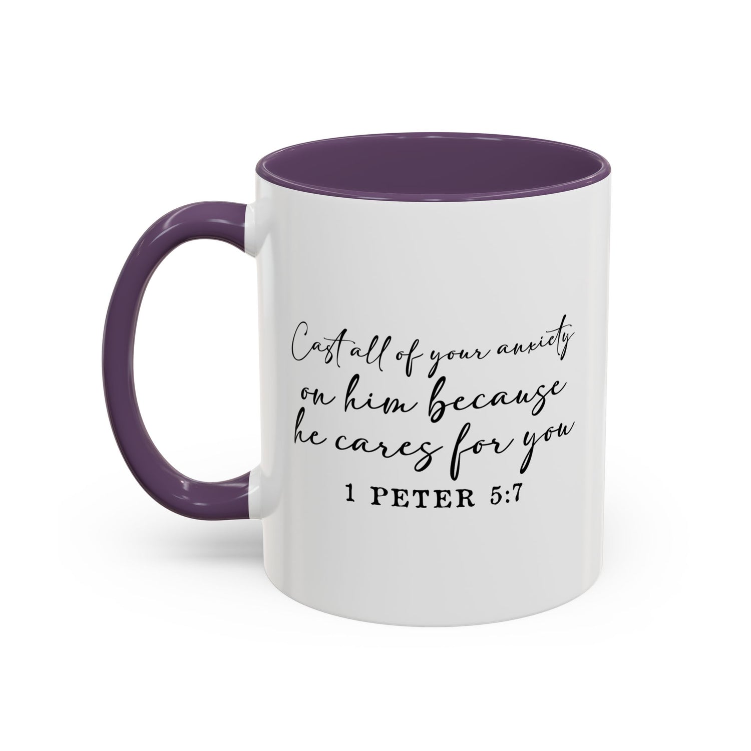 Coffee Mug: Scripture 1 Peter 5:7