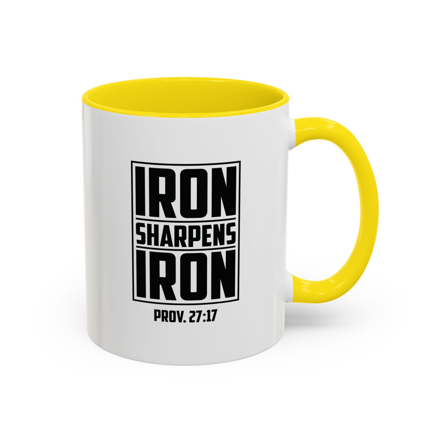Iron Sharpens Iron Coffee Mug - Inspirational Gift for Friends, Motivational Mug, Proverbs 27:17, Home Office Coffee Cup, Encouragement Mug