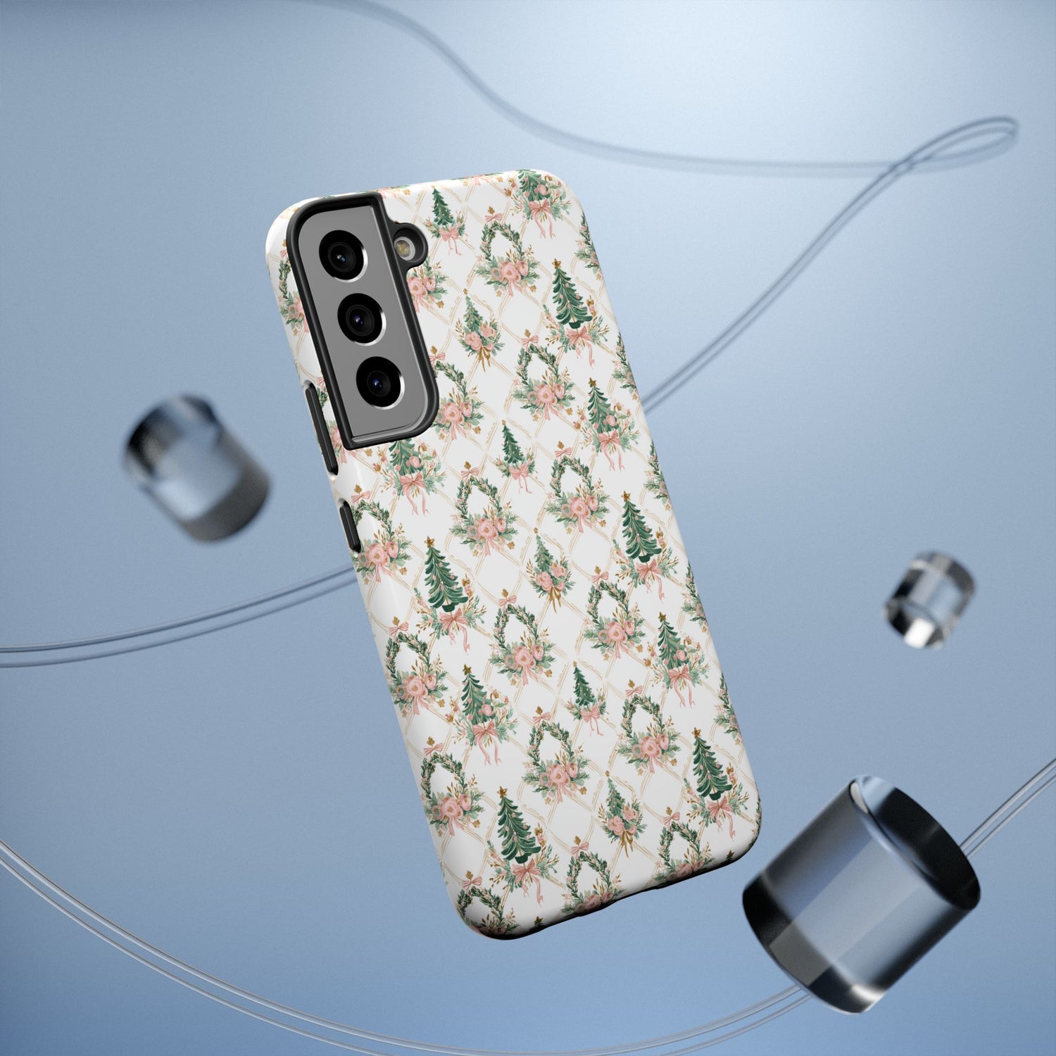Impact-Resistant Phone Case - Festive Floral Design, Impact-Resistant, iPhone, Samsung