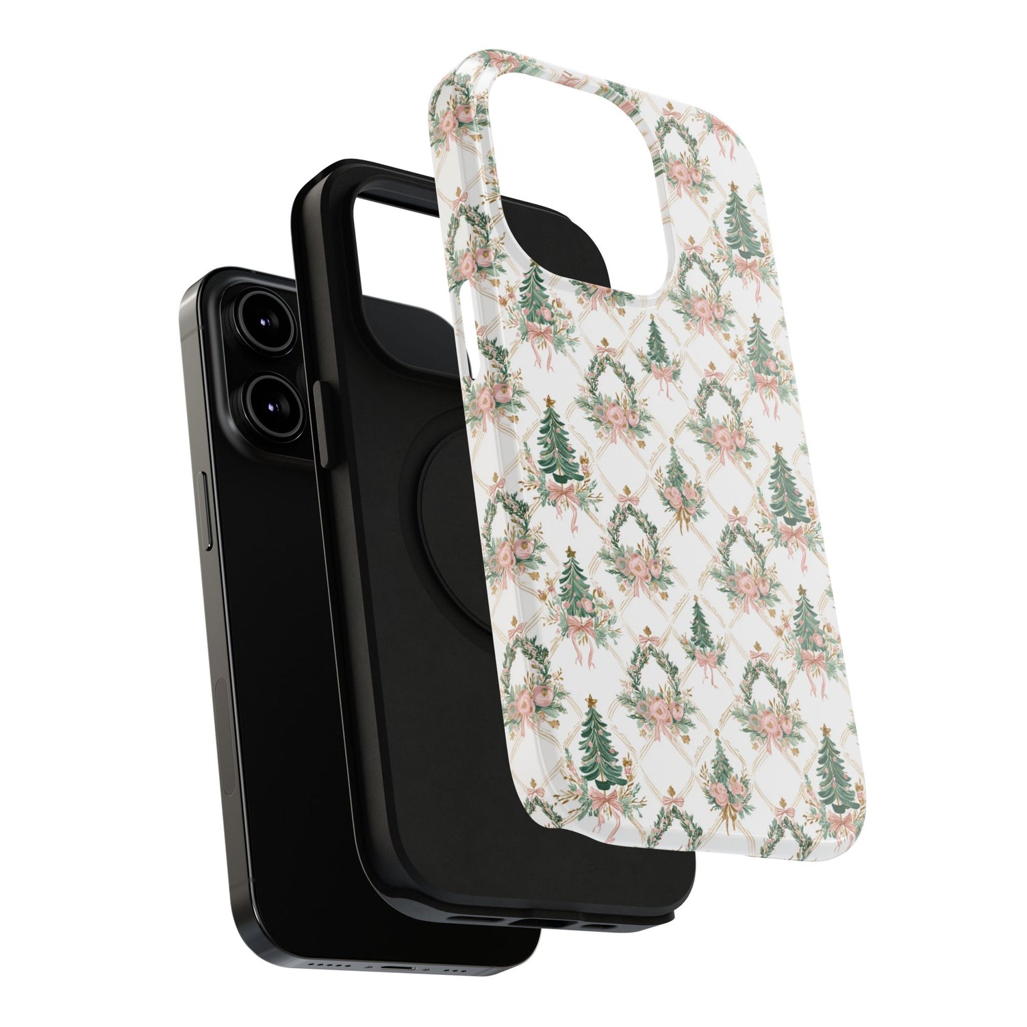Impact-Resistant Phone Case - Festive Floral Design, Impact-Resistant, iPhone, Samsung