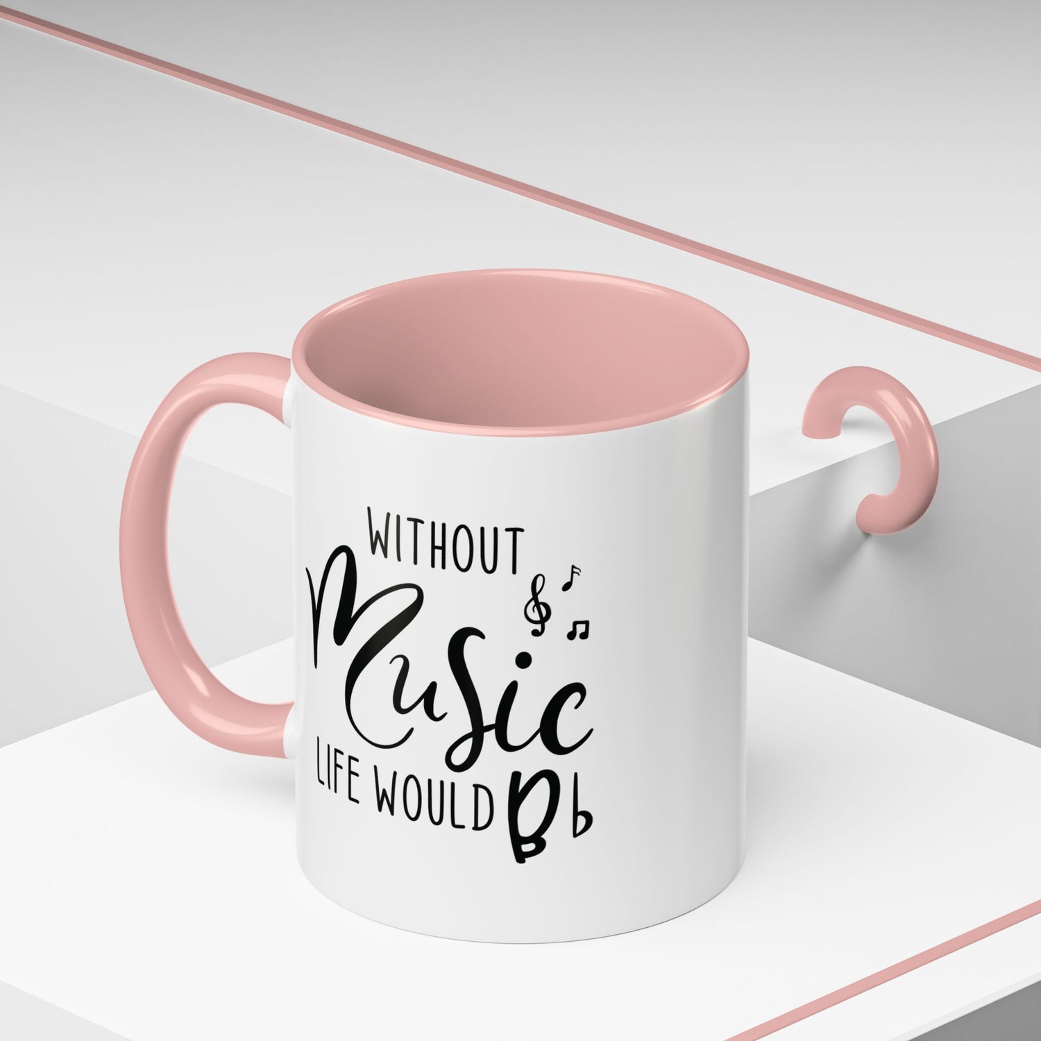 Music Lover Mug/Without Music/Accent Coffee Mug (11, 15oz)/Double-sided Mug/Music Quote Mug/Gifts for him/her/Music Teacher