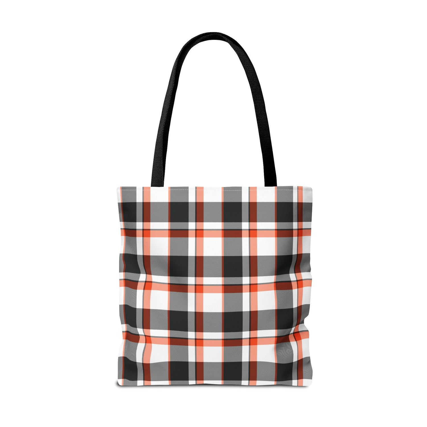 Fall Plaid Black Orange Tote Bag