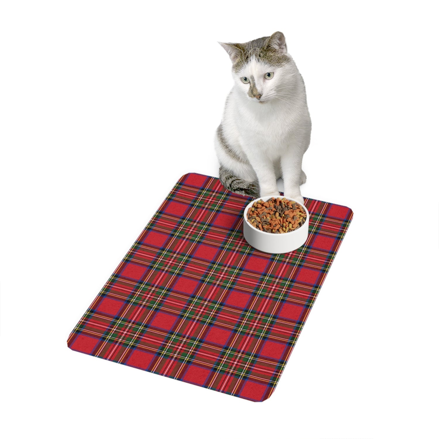 Pet Food Mat- Holiday Tartan Plaid