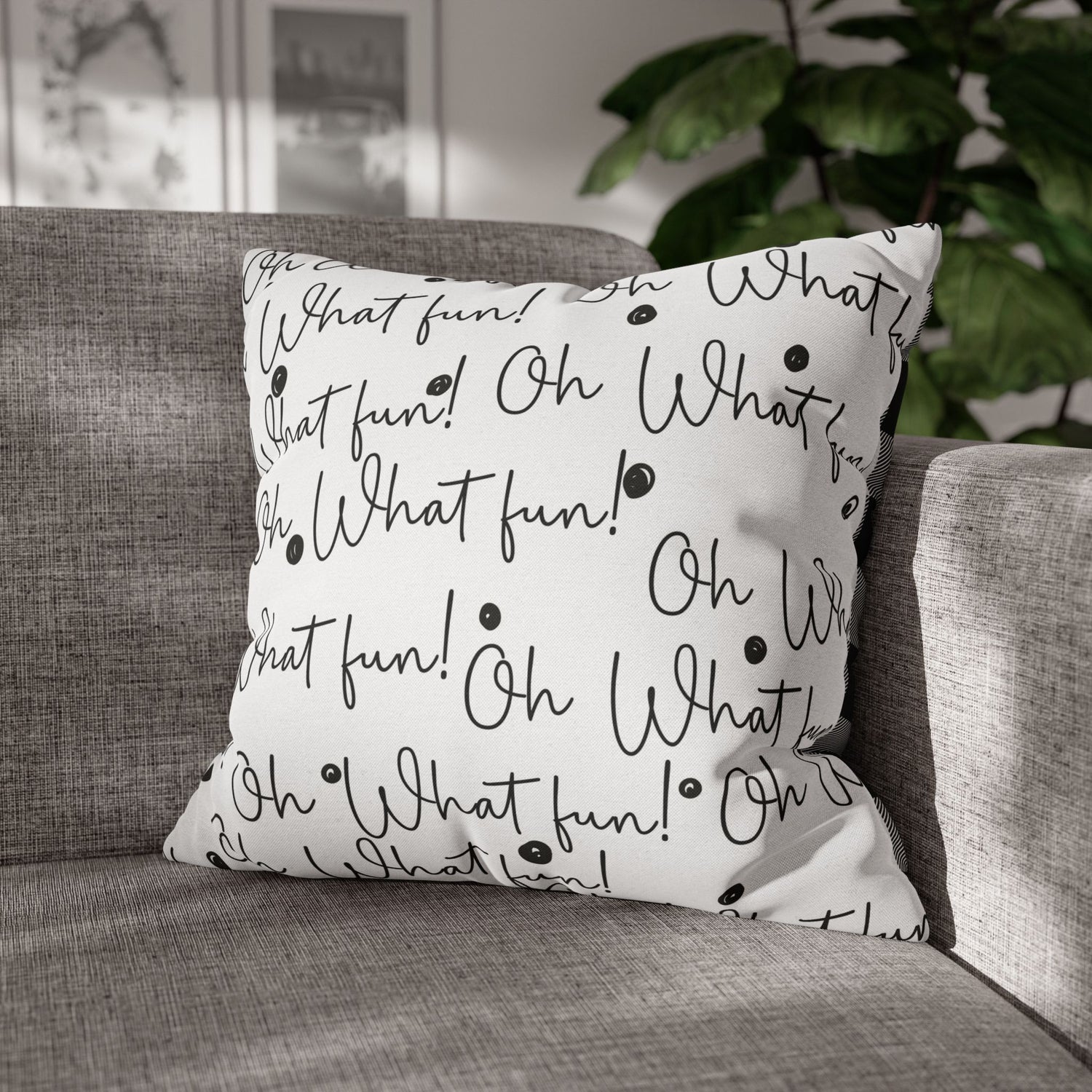 Christmas Holiday Throw Pillows, "Oh What Fun"