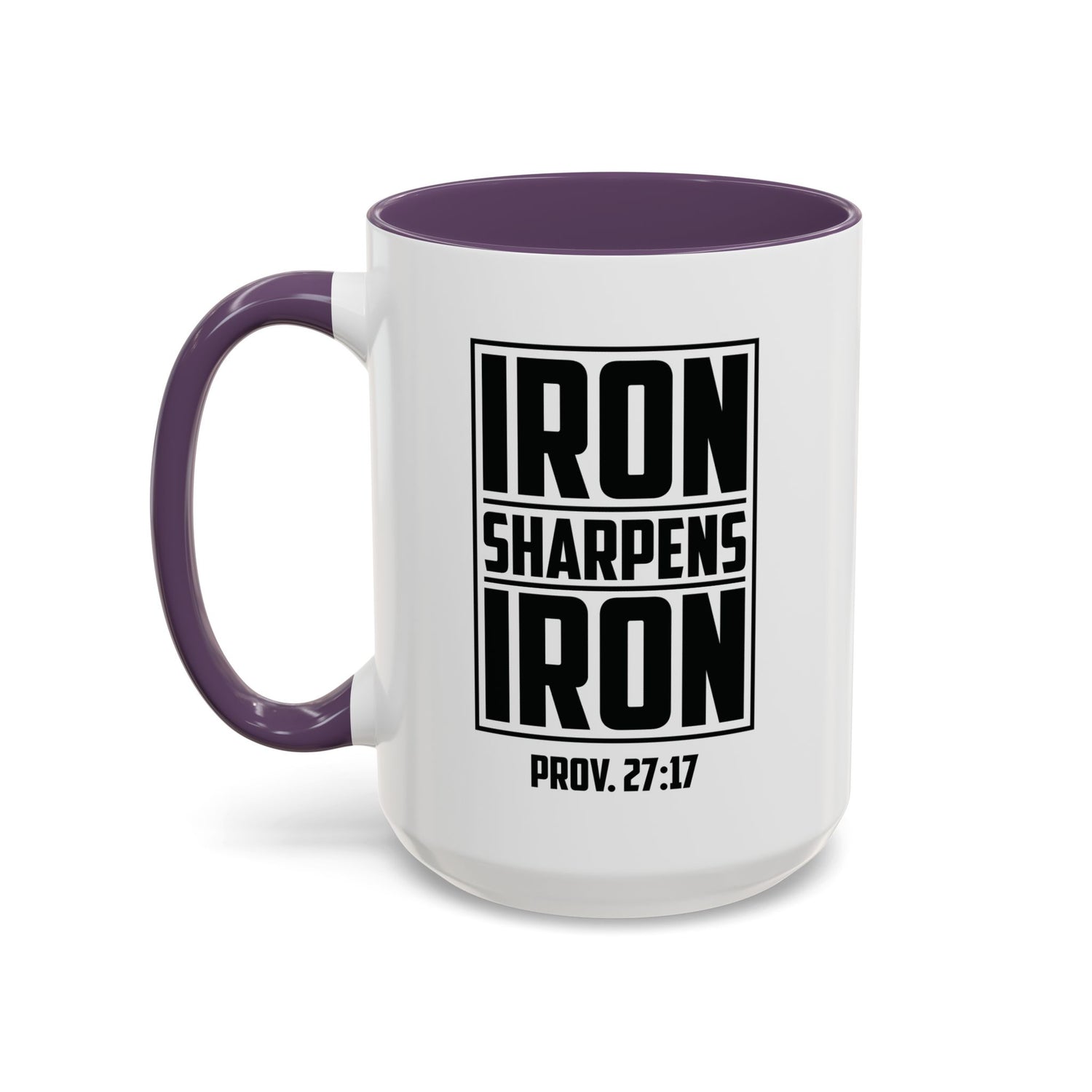 Iron Sharpens Iron Coffee Mug - Inspirational Gift for Friends, Motivational Mug, Proverbs 27:17, Home Office Coffee Cup, Encouragement Mug