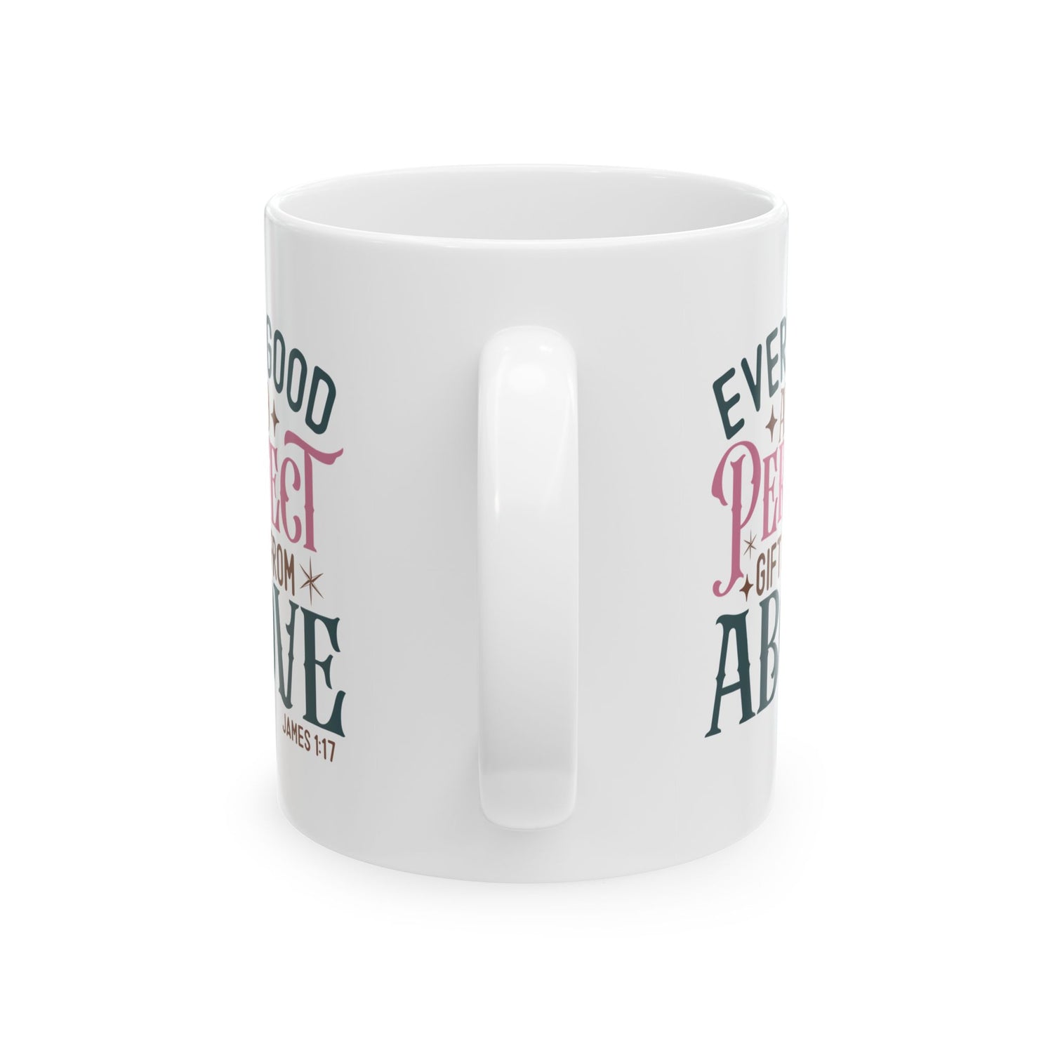 Inspirational Ceramic Mug, Encouragement Gift, Perfect for Coffee Lovers, Bible Verse, Faith-Based Decor, Every Good Gift