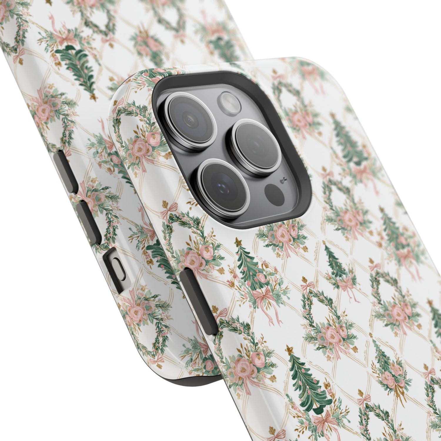 Impact-Resistant Phone Case - Festive Floral Design, Impact-Resistant, iPhone, Samsung