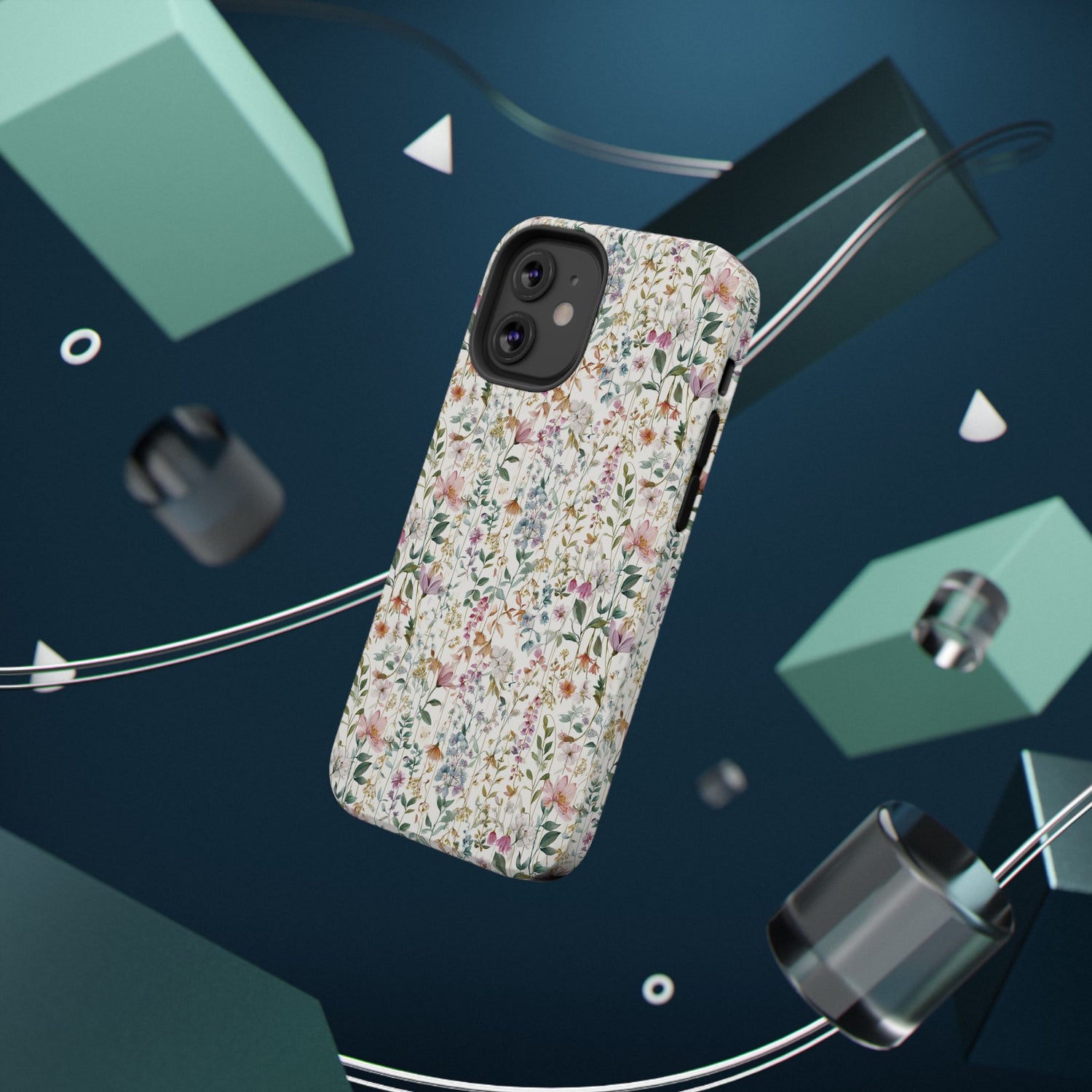 Floral Impact-Resistant Phone Case, iPhone, Samsung