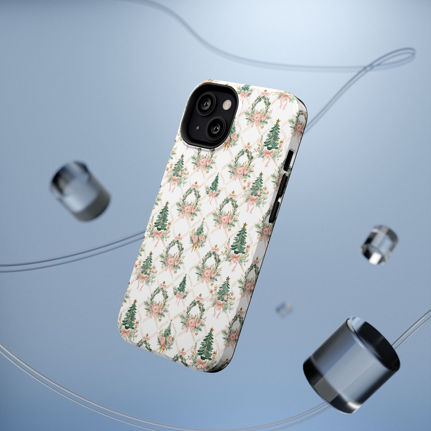 Impact-Resistant Phone Case - Festive Floral Design, Impact-Resistant, iPhone, Samsung