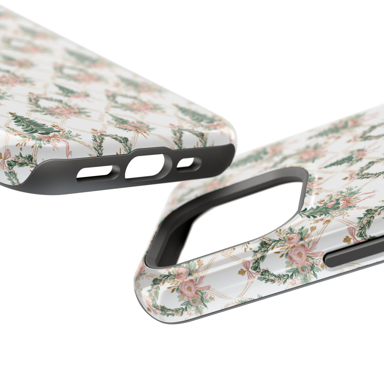 Impact-Resistant Phone Case - Festive Floral Design, Impact-Resistant, iPhone, Samsung