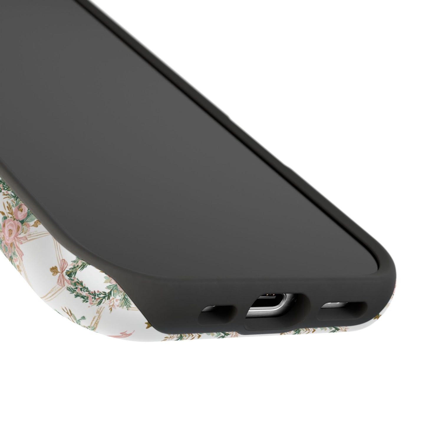 Impact-Resistant Phone Case - Festive Floral Design, Impact-Resistant, iPhone, Samsung