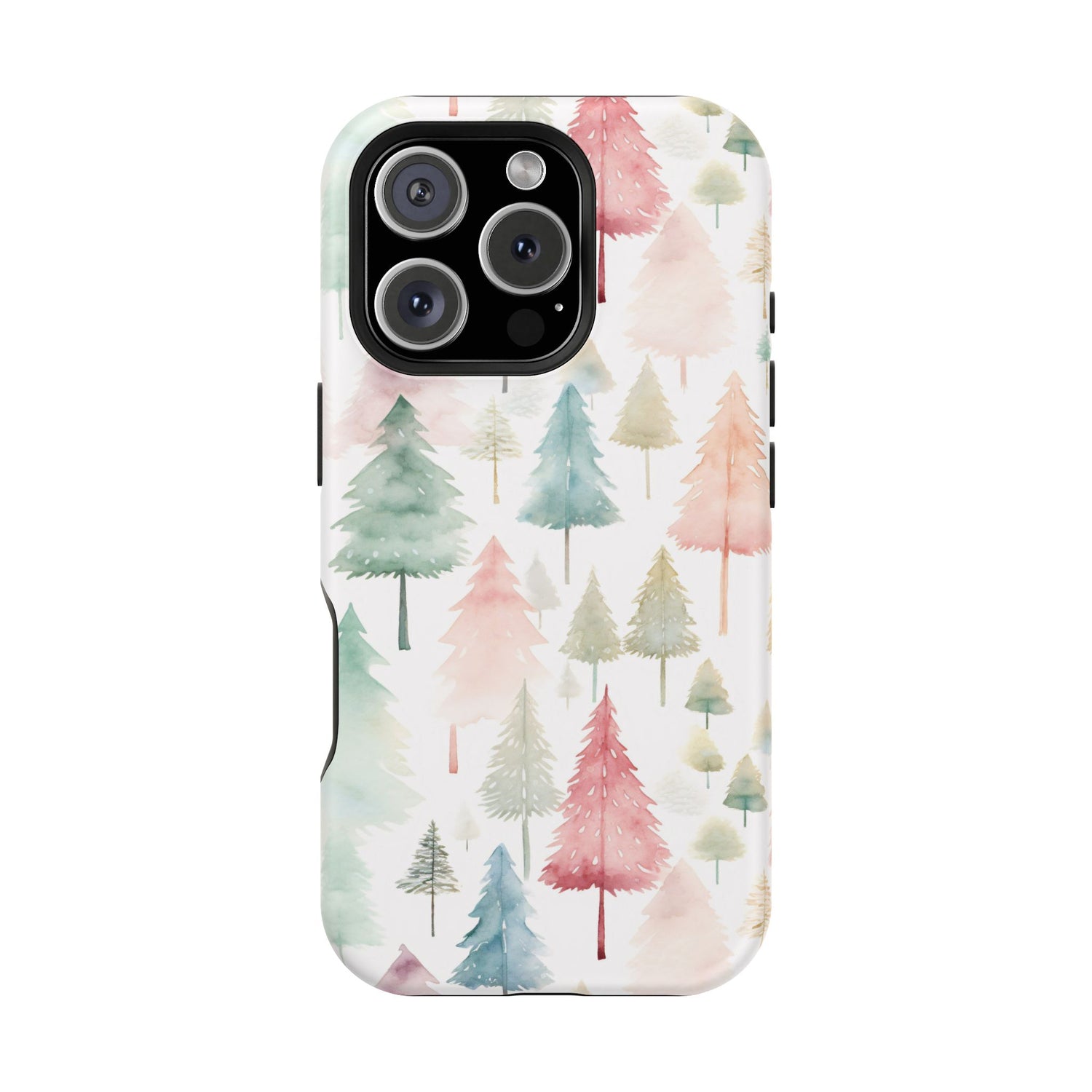 Watercolor Christmas Trees Impact-Resistant Phone Case, iPhone, Samsung