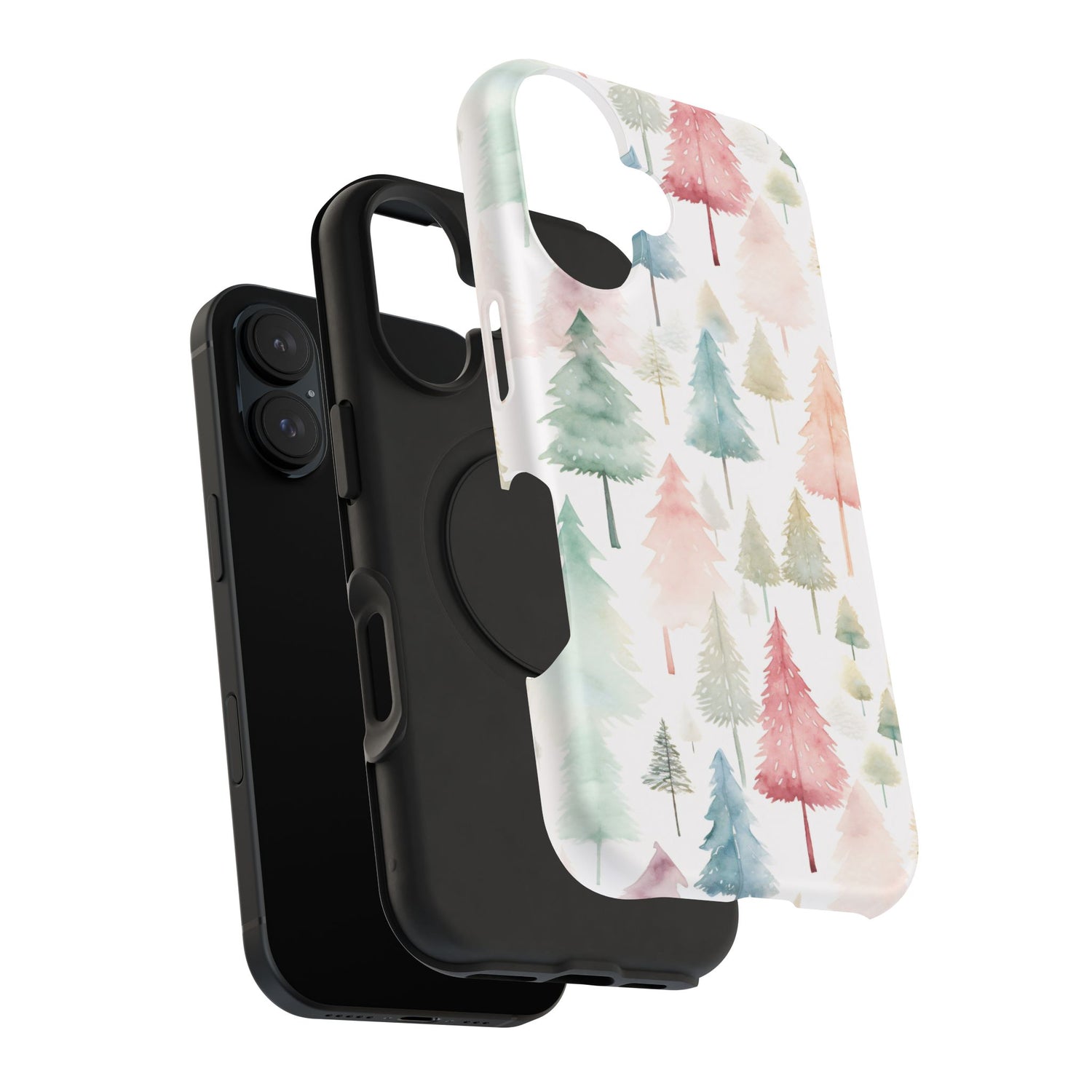 Watercolor Christmas Trees Impact-Resistant Phone Case, iPhone, Samsung