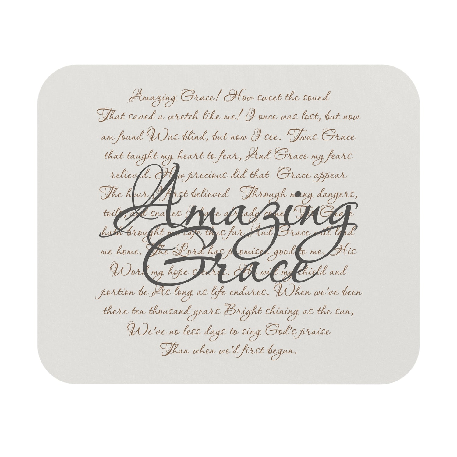 Elegant Mouse Pad with 'Amazing Grace' Calligraphy, Inspirational Gift for Home Office, Perfect for Christmas, Birthdays