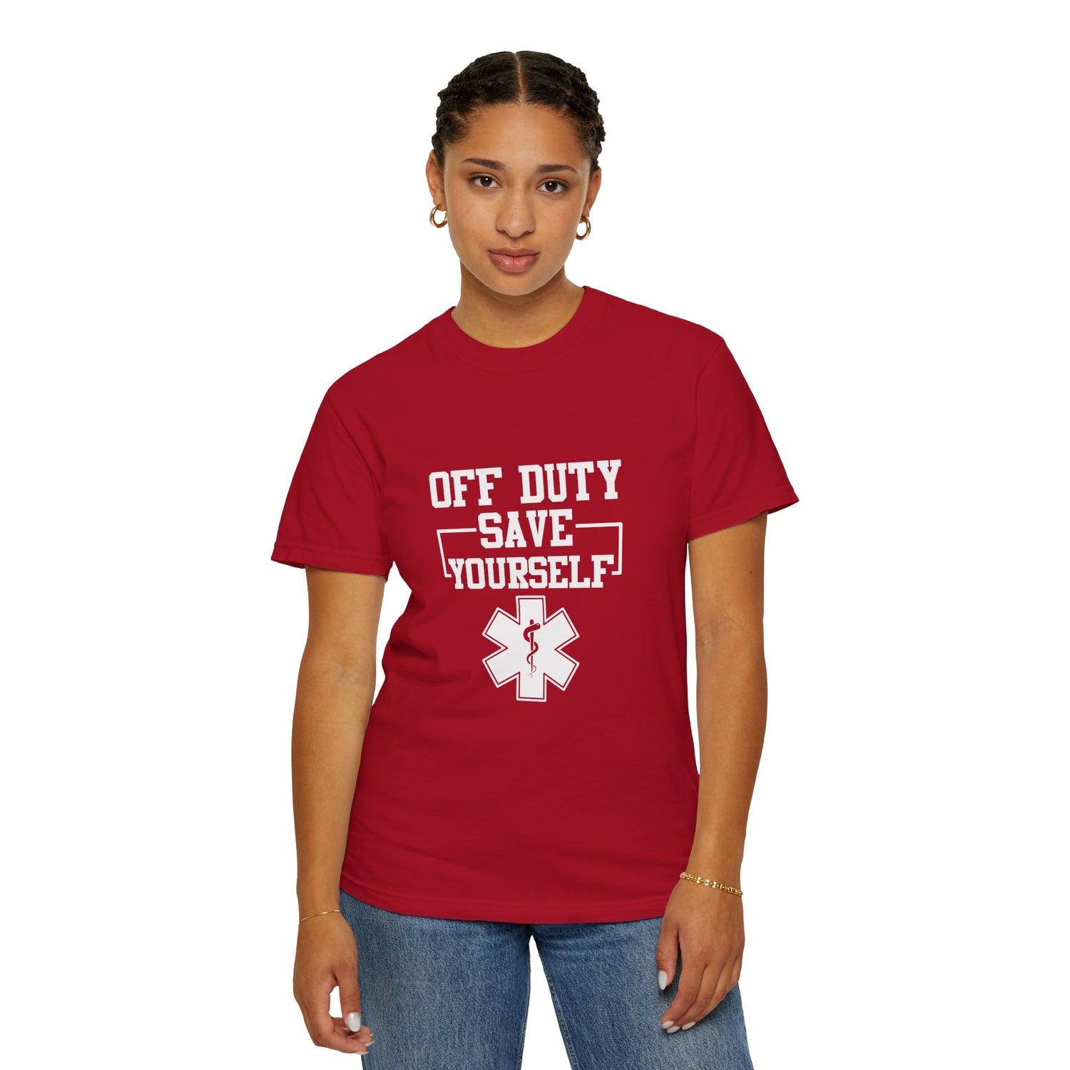 Unisex Off Duty T-Shirt, EMS Gift, First Responder Tee, Paramedic Humor Shirt, Casual Wear, Emergency Services Apparel
